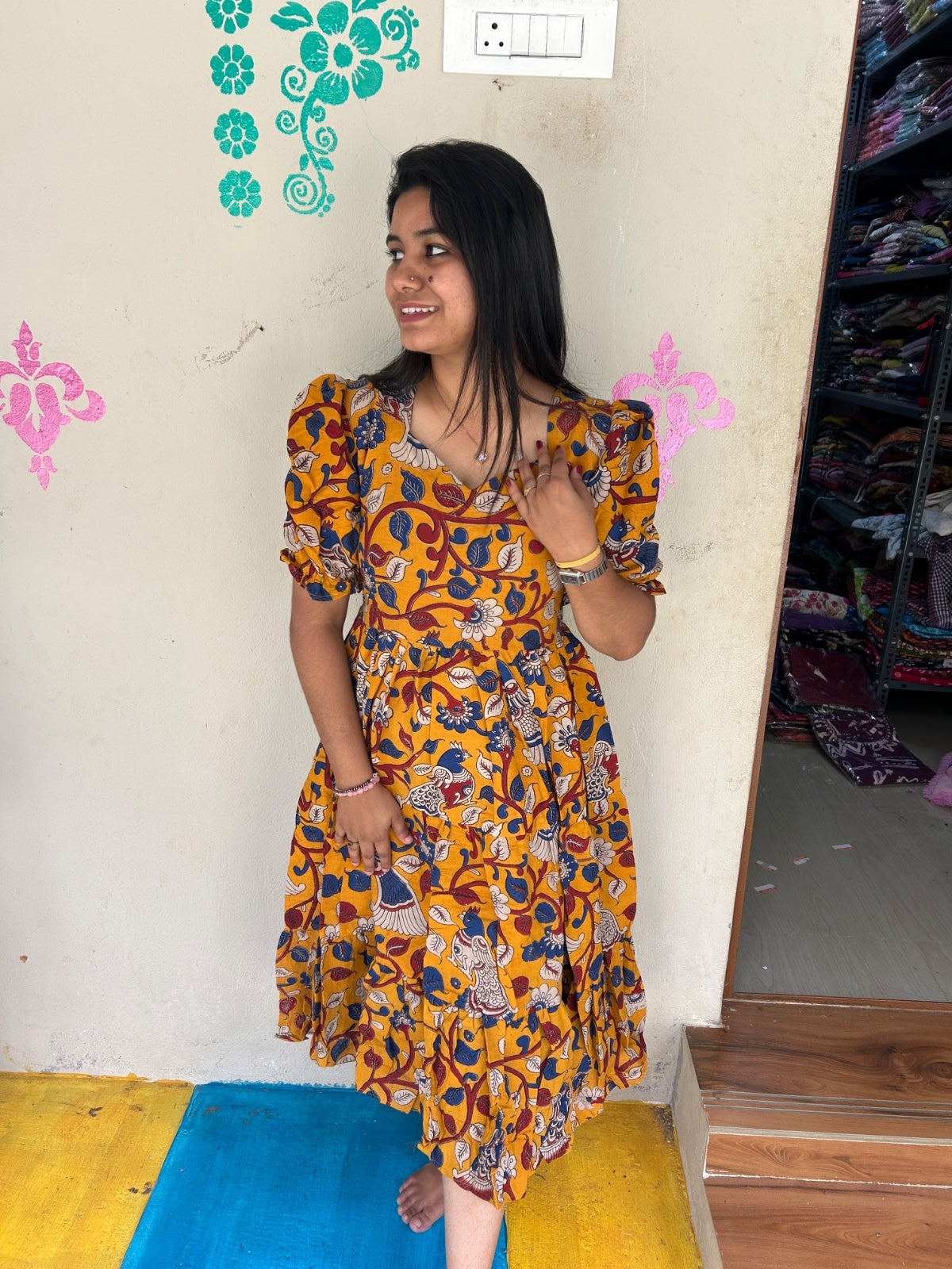 Kalamkari Anarkali Frock KAF35