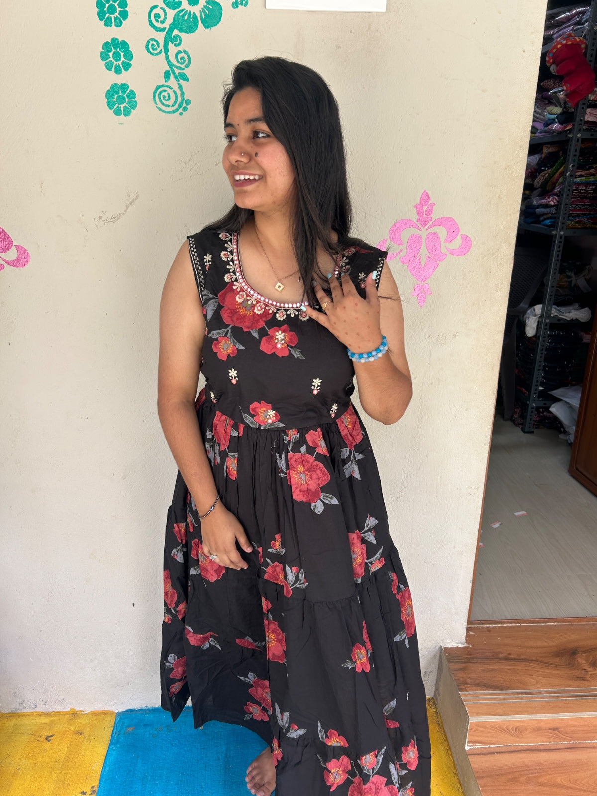 Cotton Long Sleveless Frocks CLF53