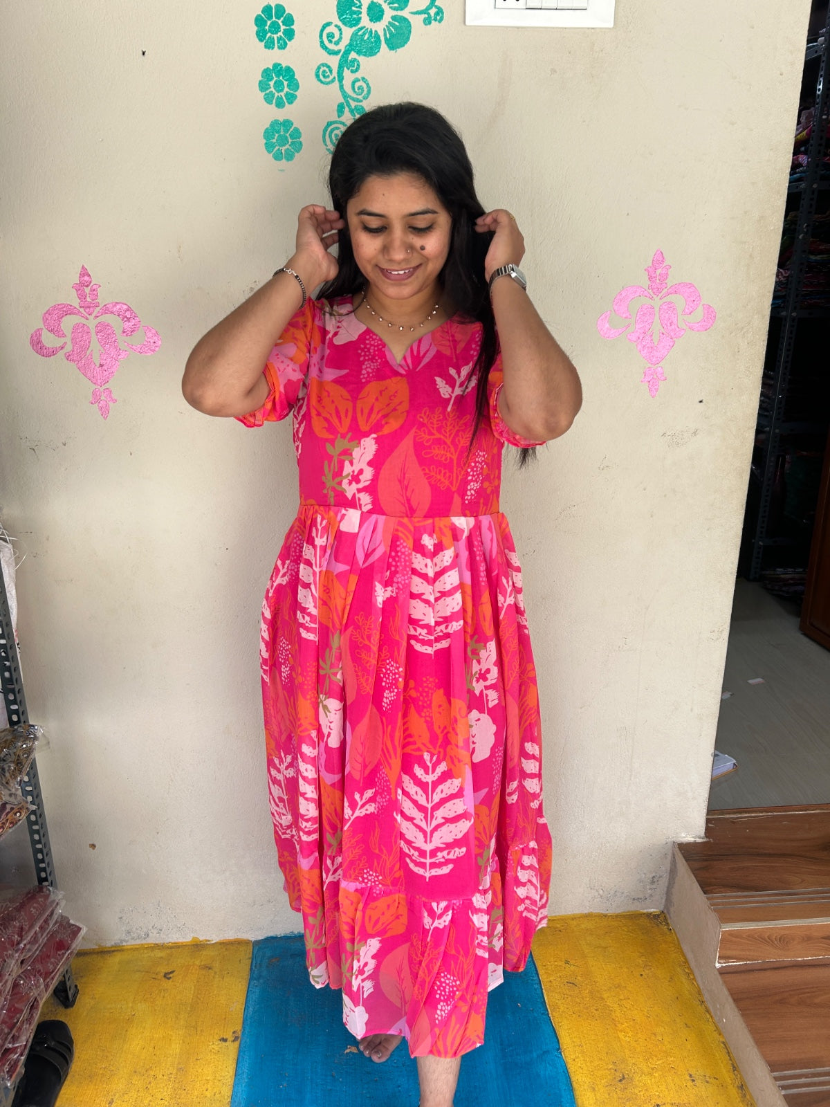 Georgette Floral Frock GFF23
