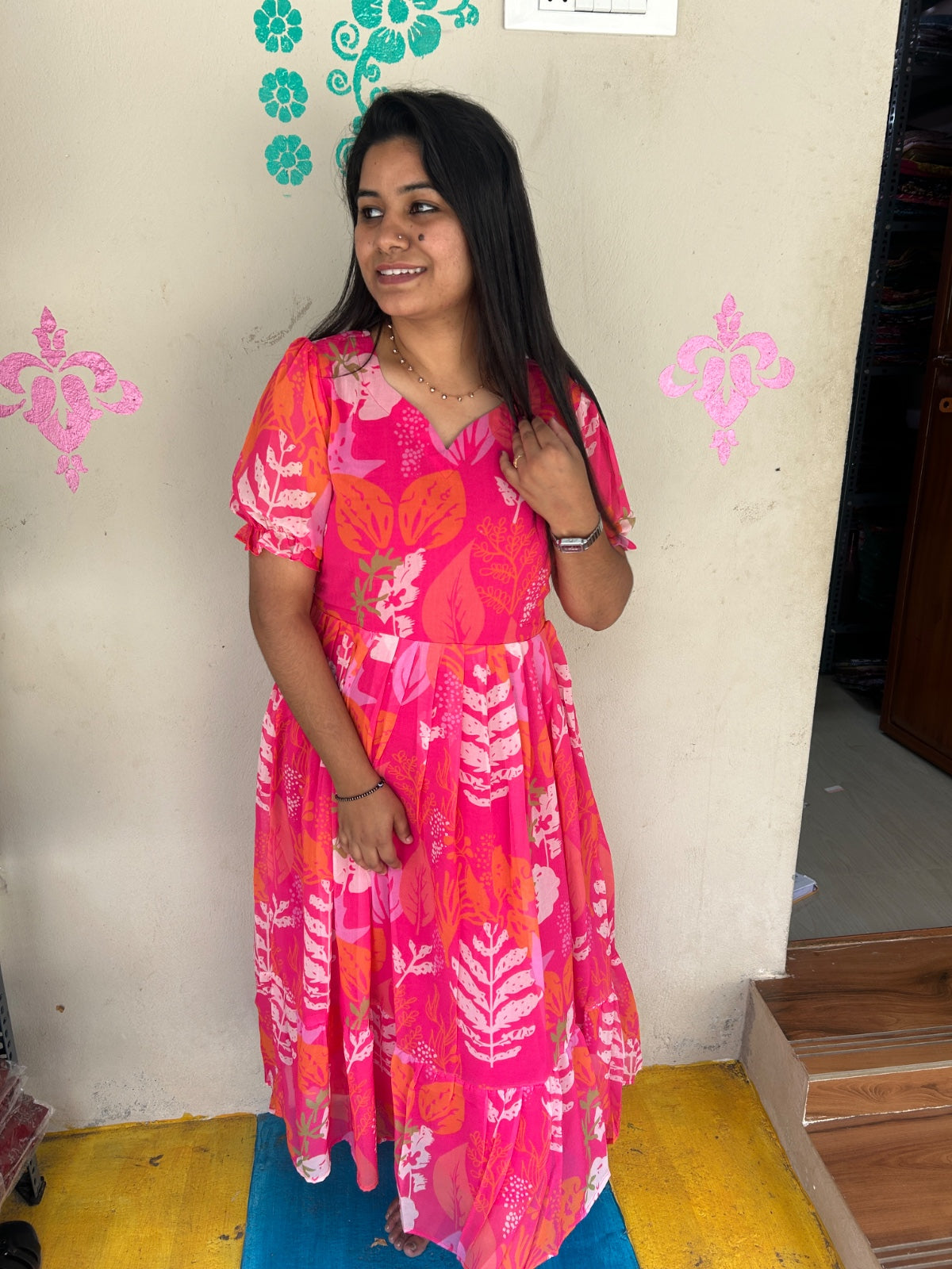 Georgette Floral Frock GFF23