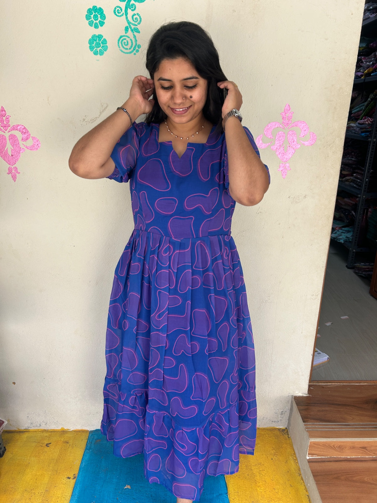 Georgette Floral Frock GFF22