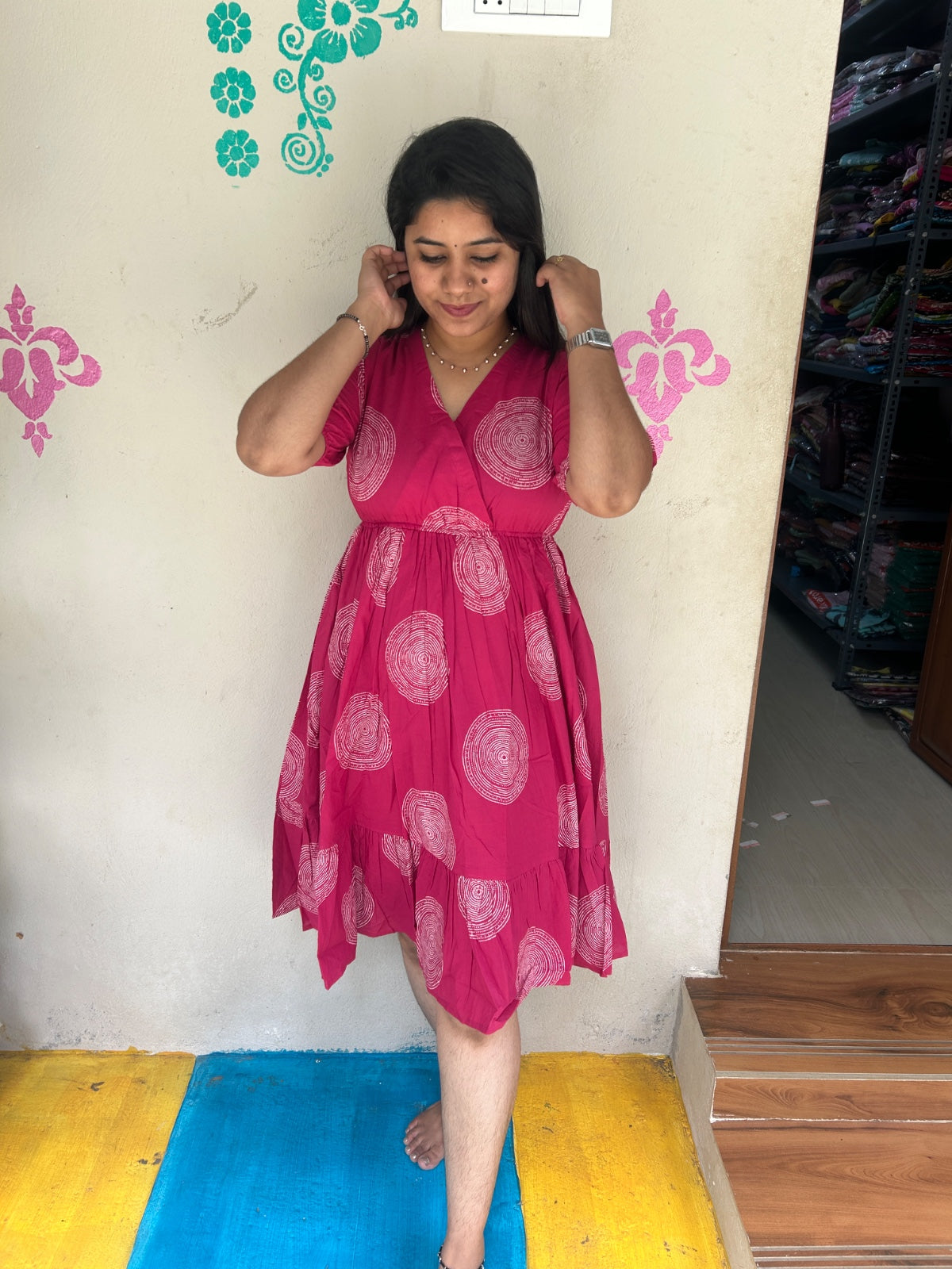 Cotton Floral Frock - CFF104