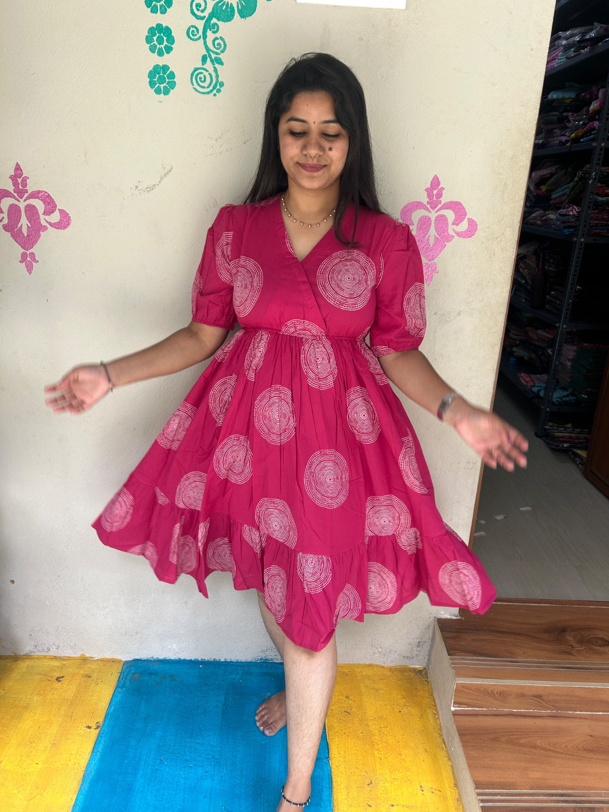 Cotton Floral Frock - CFF104