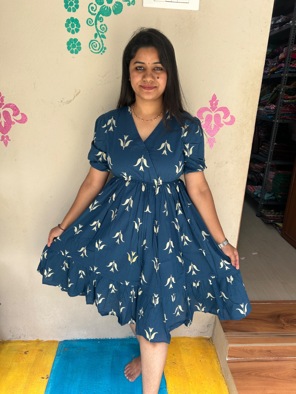 Cotton Floral Frock - CFF105