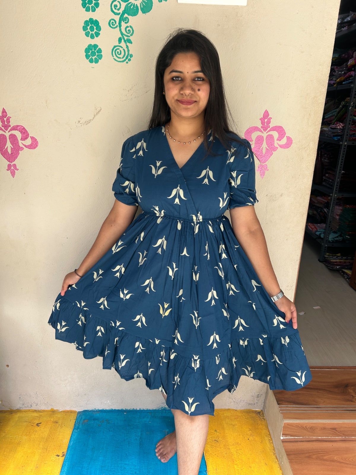 Cotton Floral Frock - CFF105