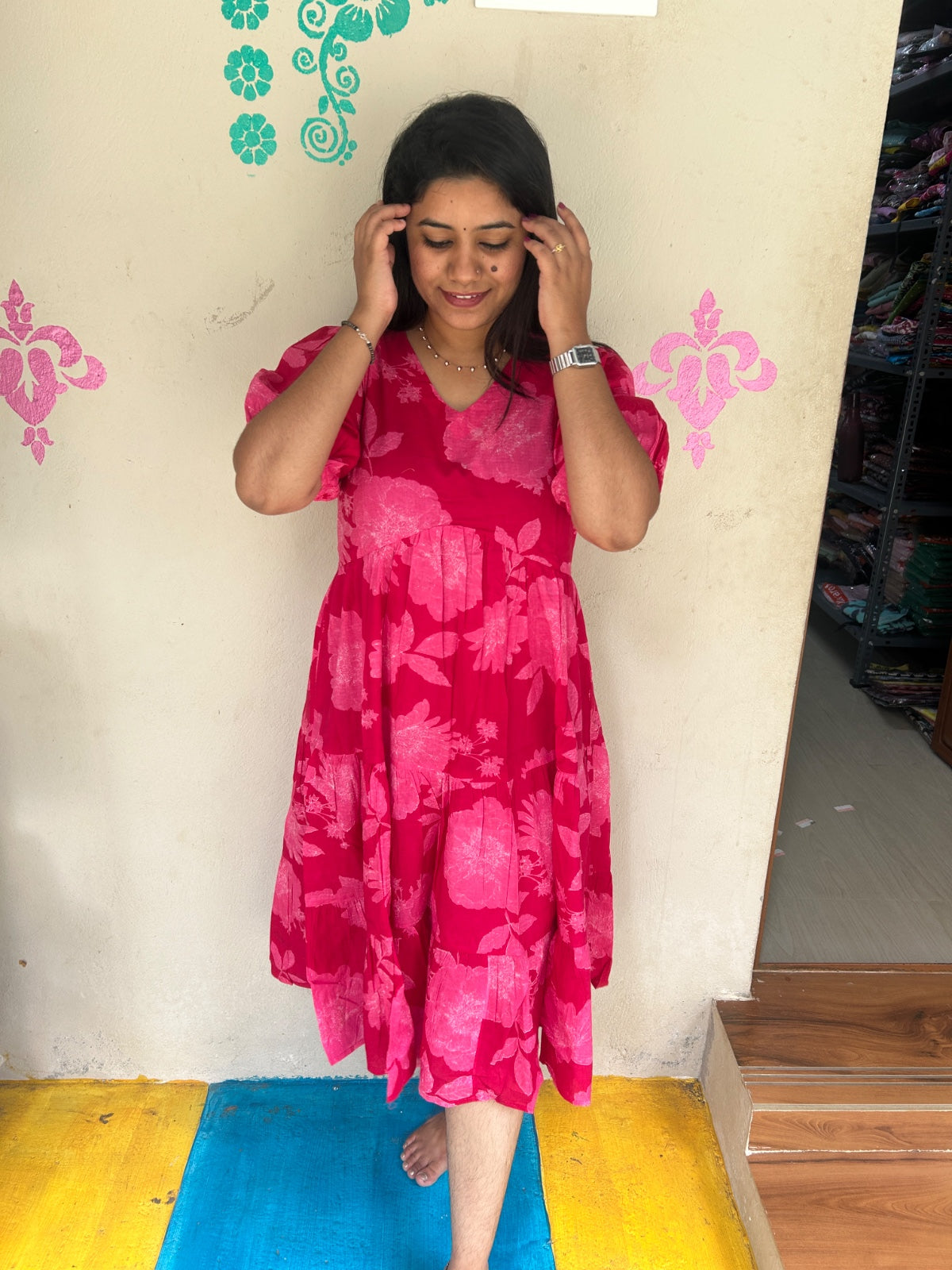 Cotton Floral Frock - CFF106