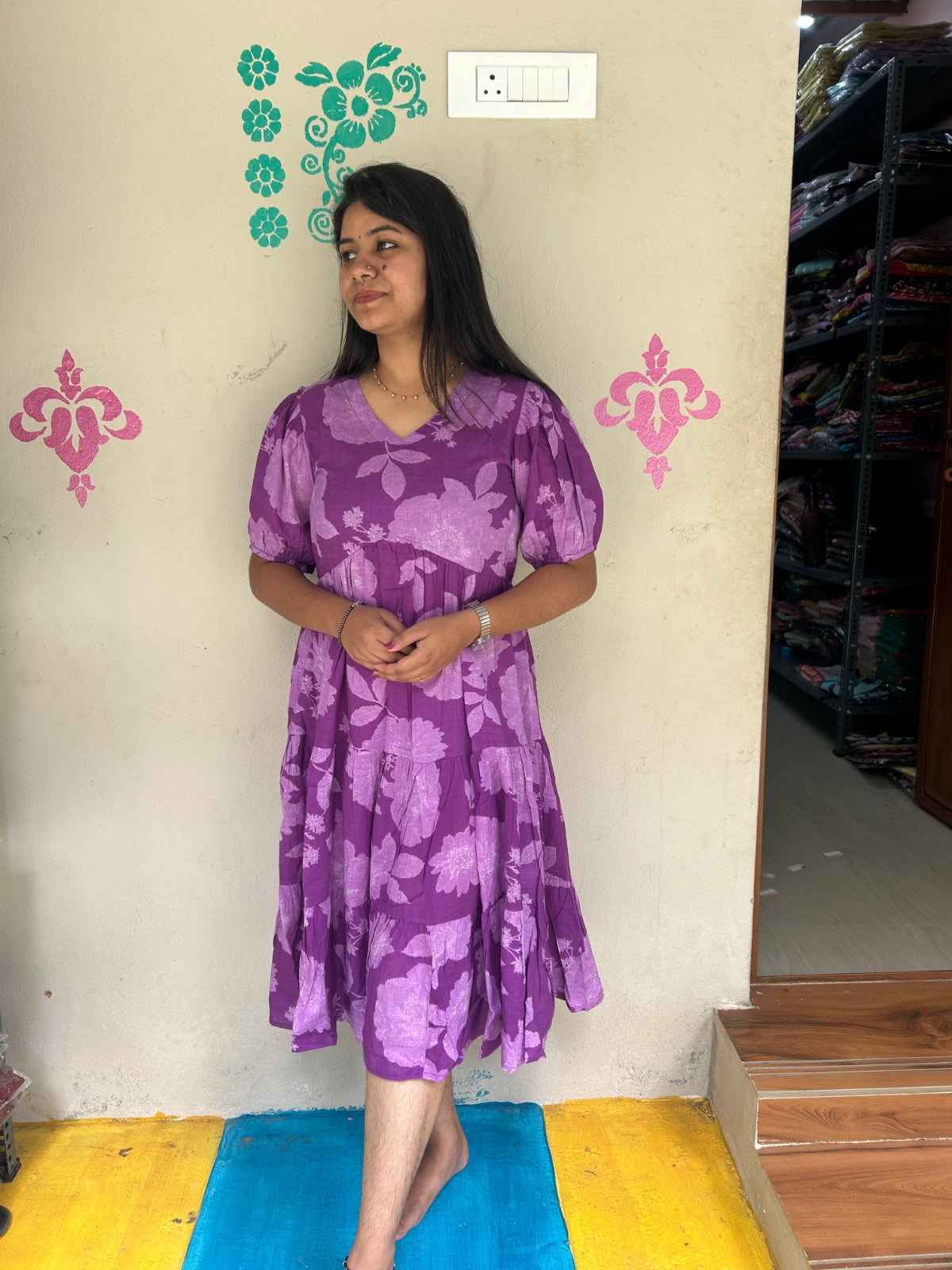 Cotton Floral Frock - CFF107