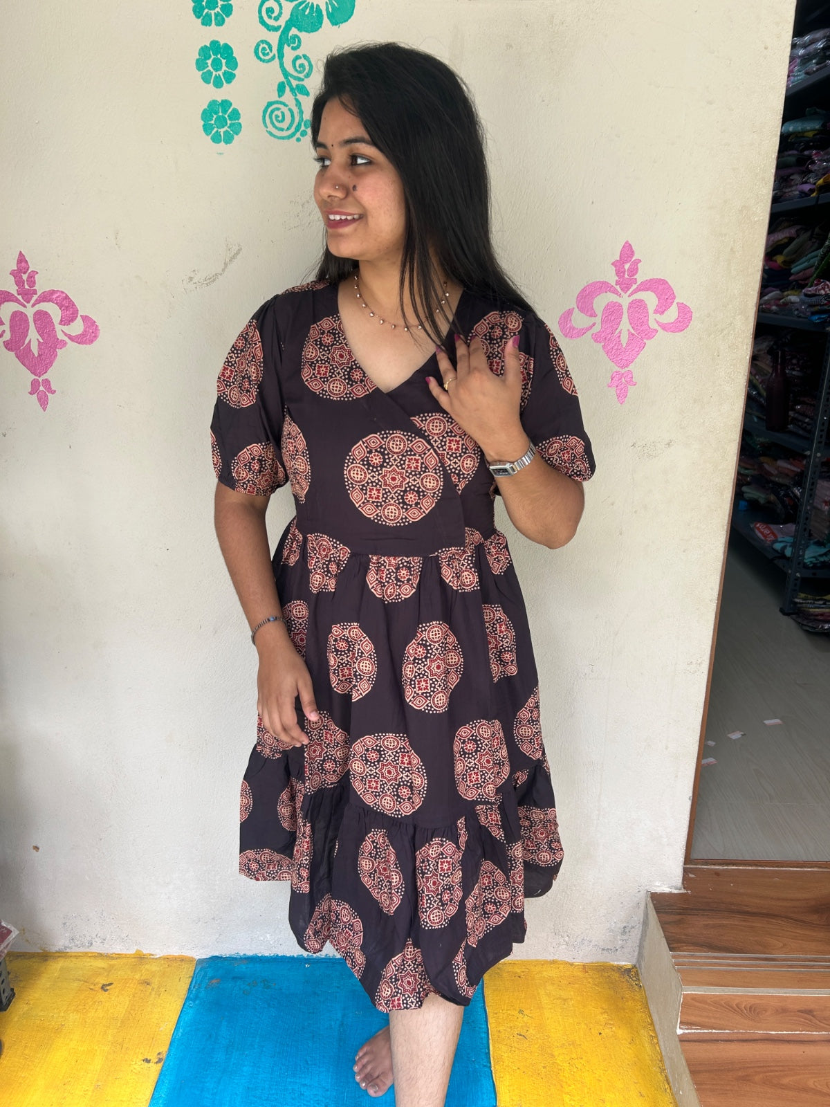 Cotton Floral Frock - CFF108