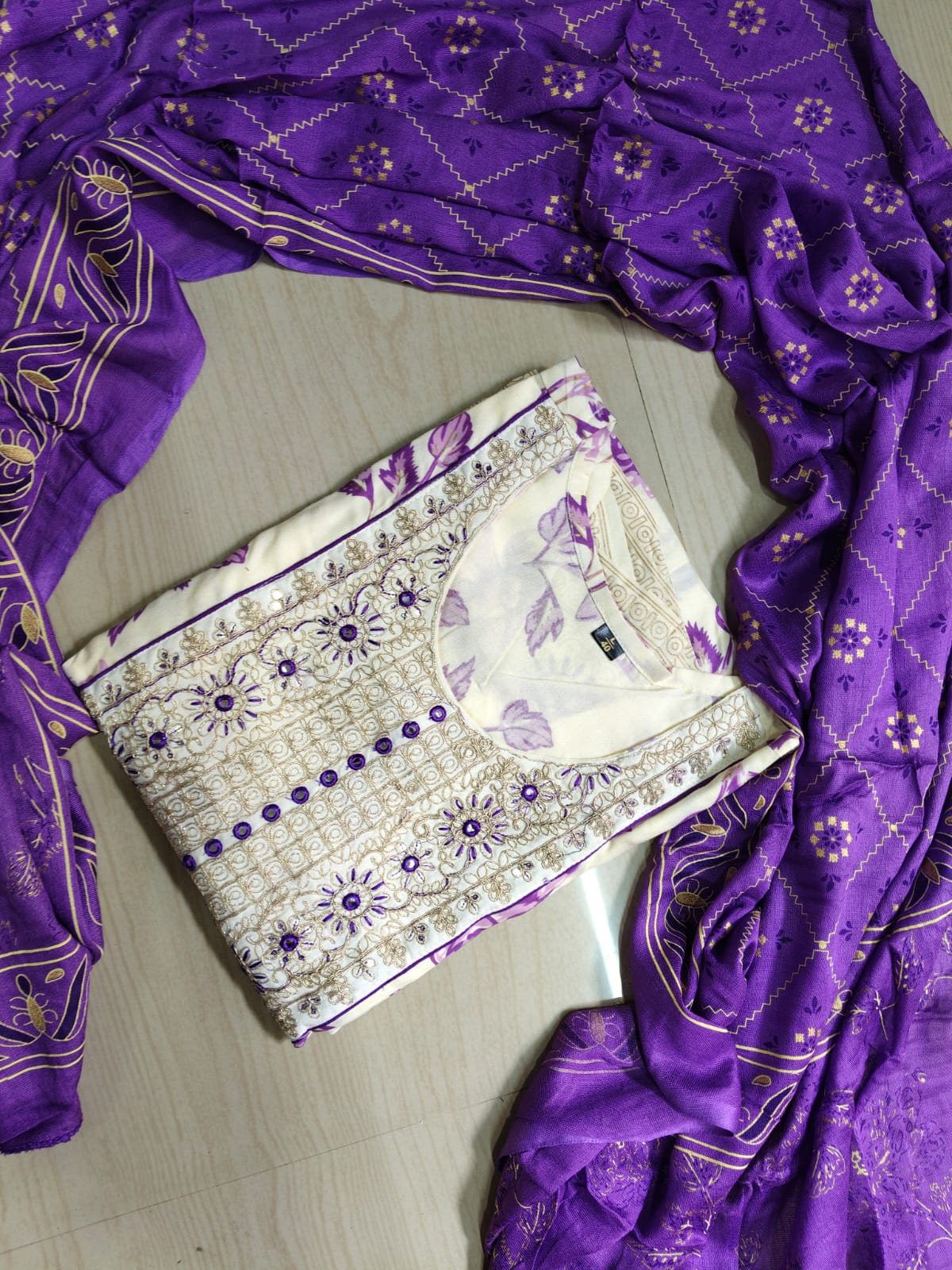 Cotton Floral Anarkali - AS29