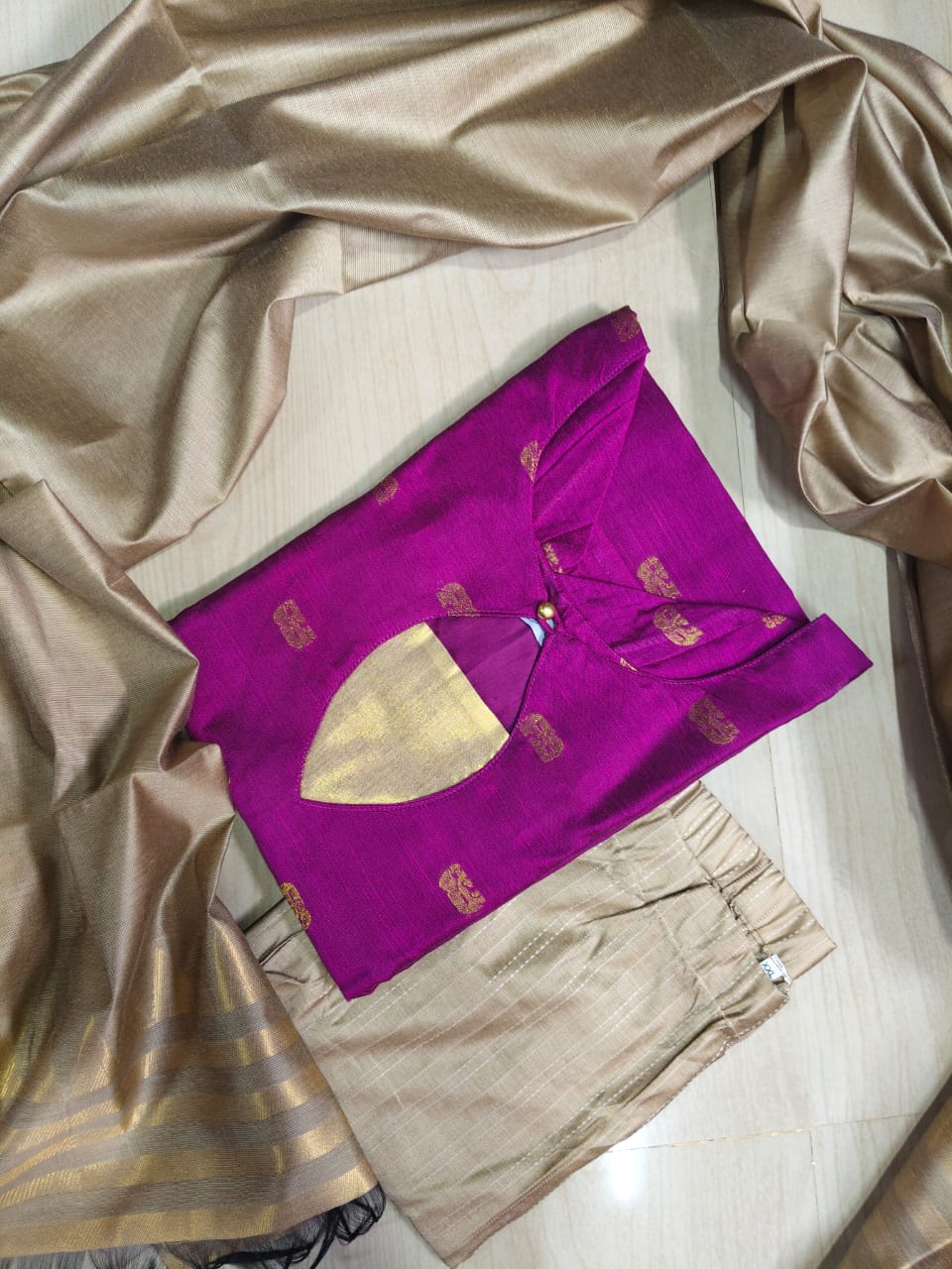 Raw Silk Kurti with Phant - CSK60