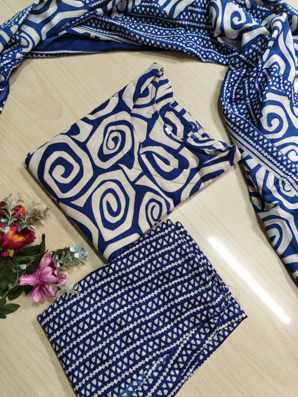 Kurti with Pant and Linen Dupatta sets - KPL39