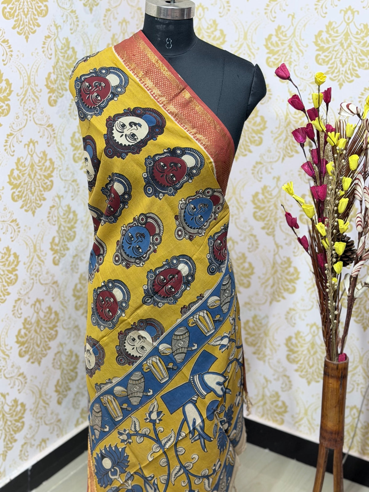 Kalamkari Zari Border Duppata KZD16