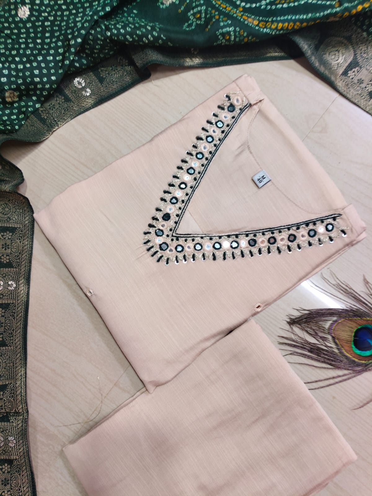 CHANDHERI SILK KURTHI SET - EW02