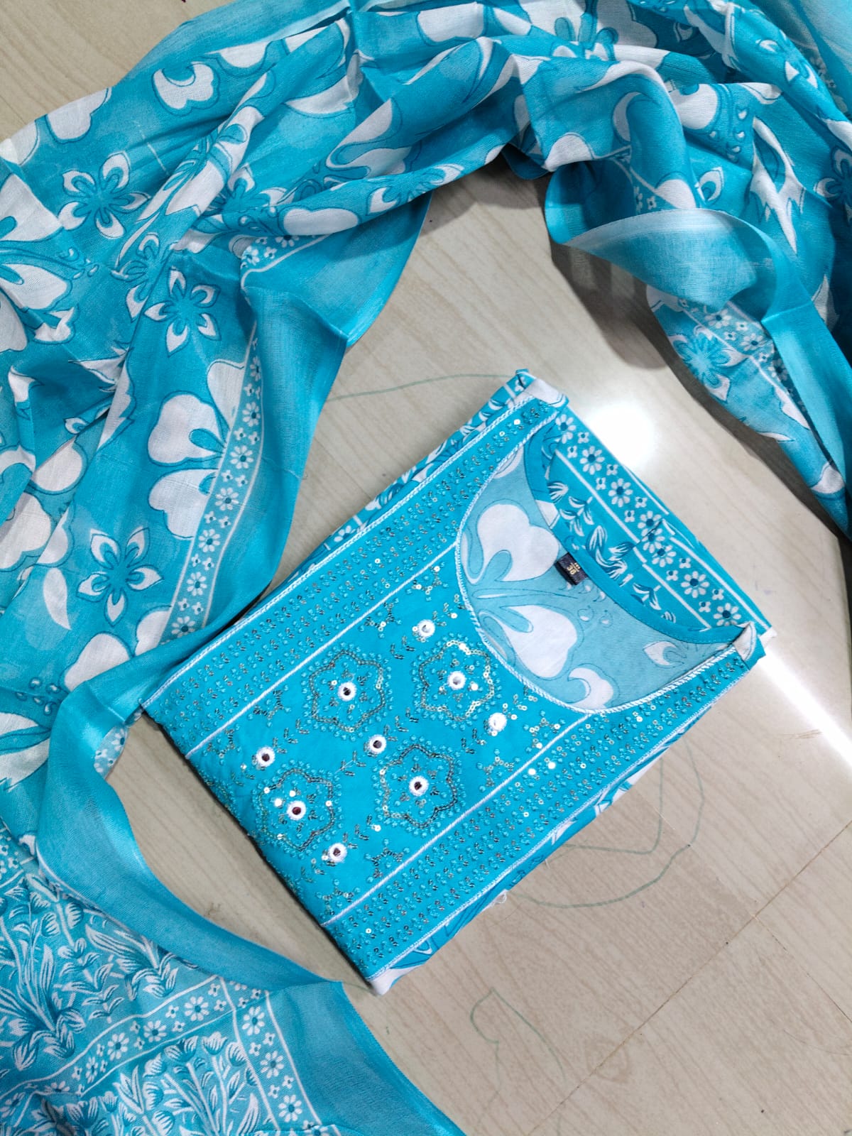 Cotton Floral Anarkali - AS53