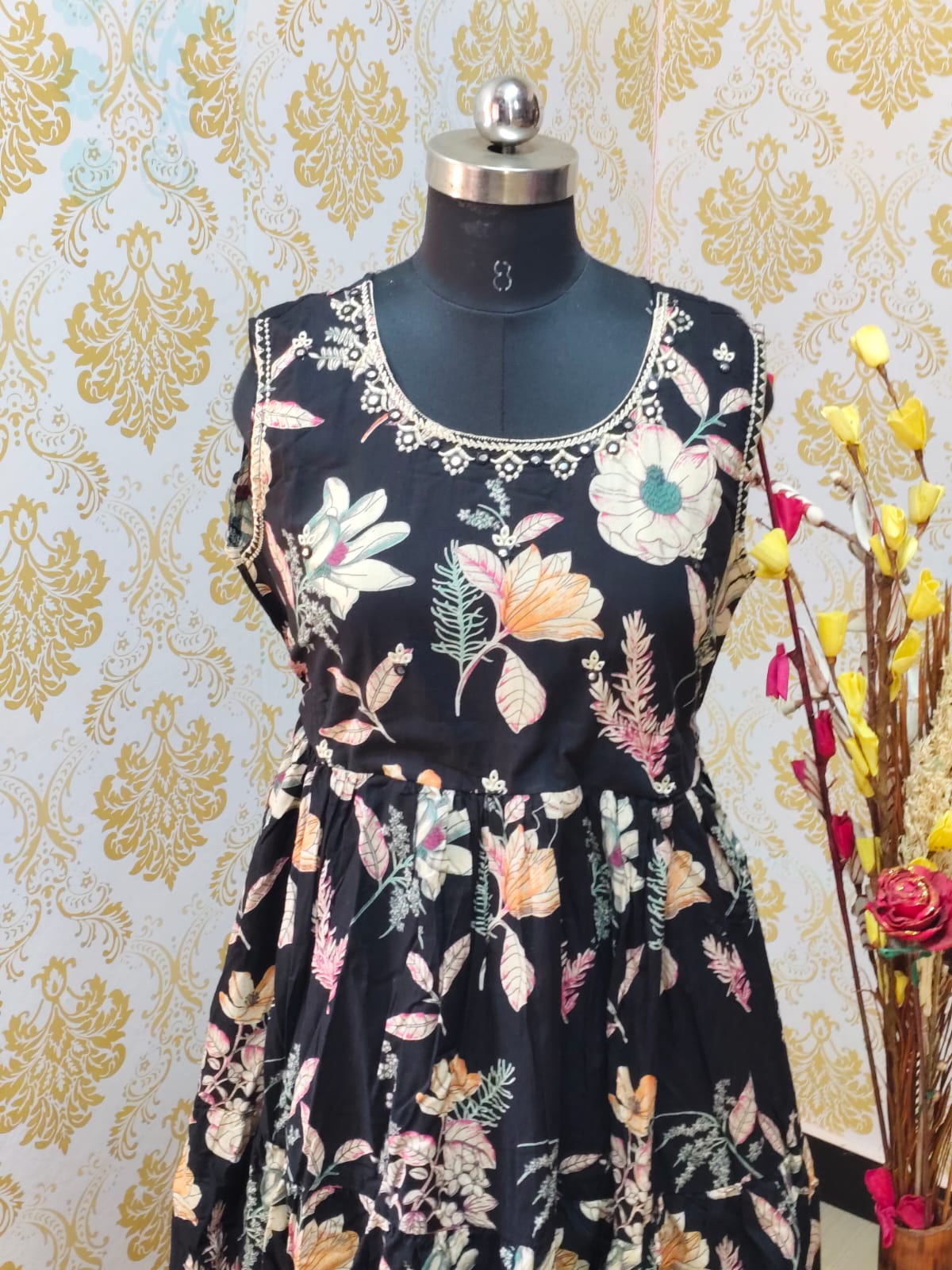 Cotton Long Frocks CLF42 - sleeves available inside