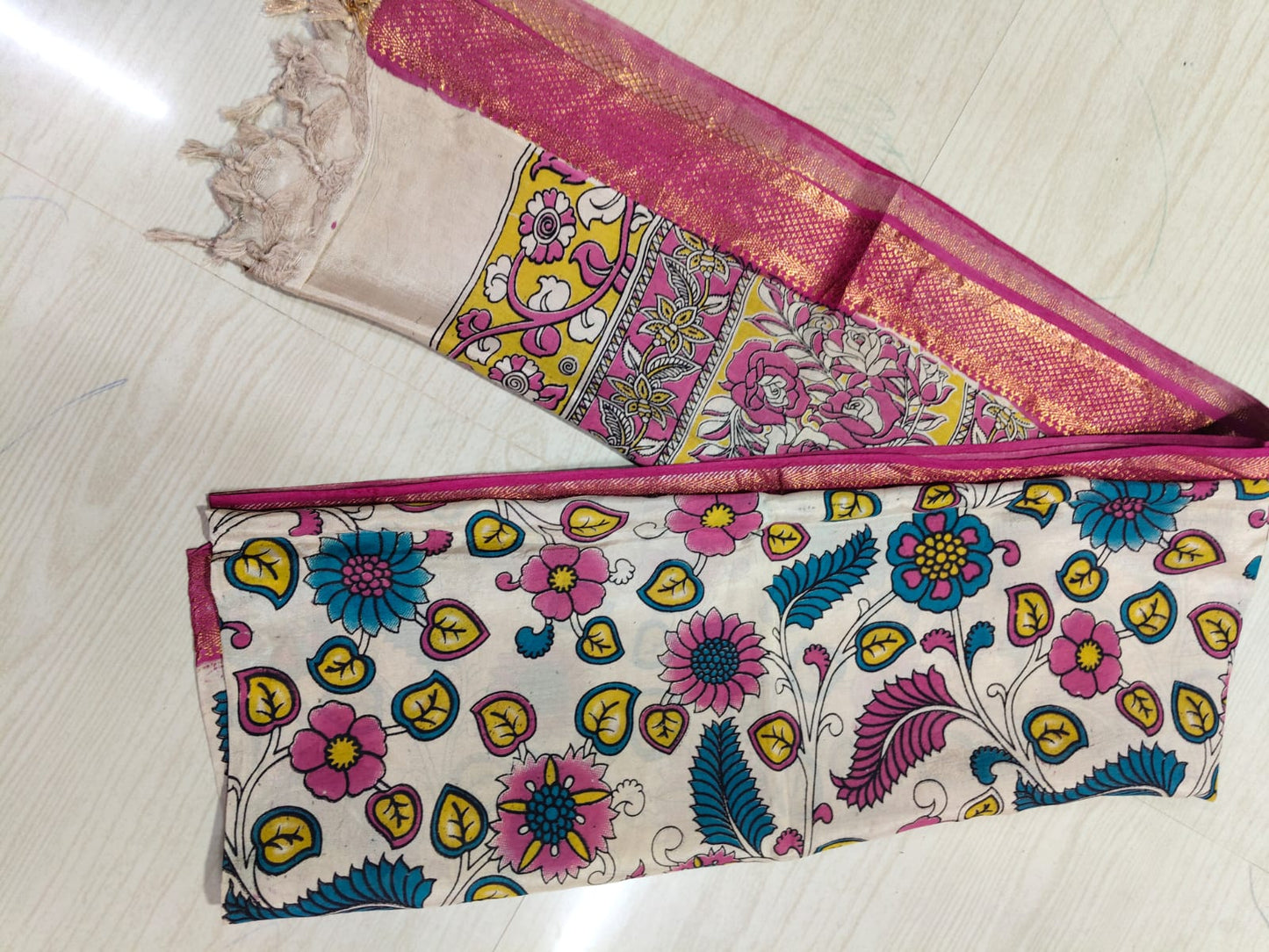 Kalamkari Duppatas (Cotton & Silk) KZD29