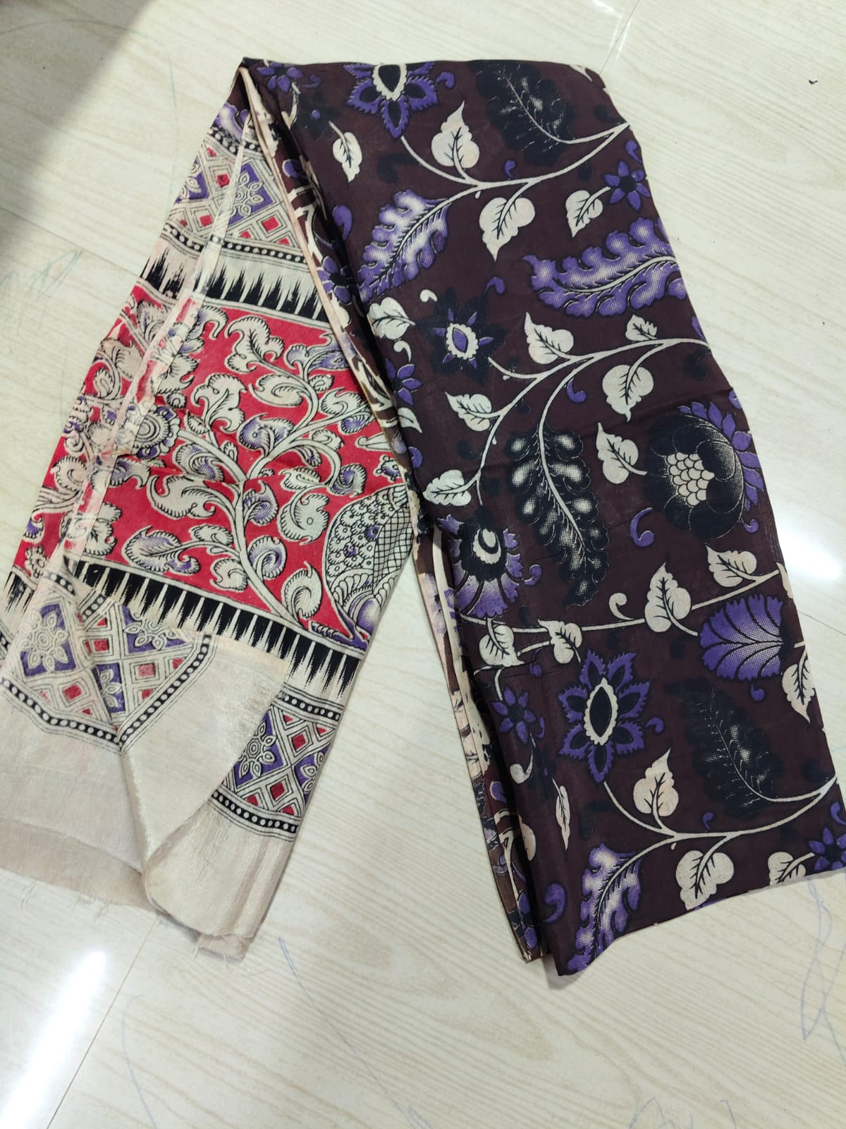 Kalamkari Duppatas (Cotton & Silk) KZD30