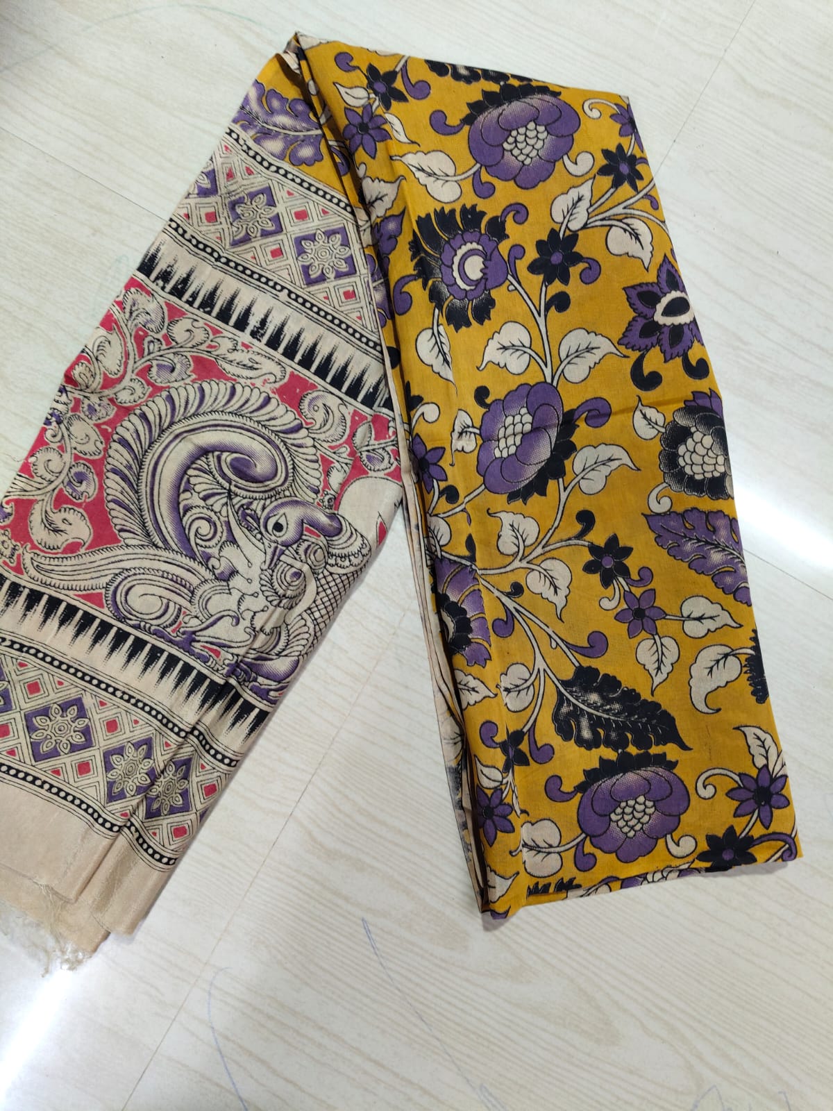 Kalamkari Duppatas (Cotton & Silk) KZD33