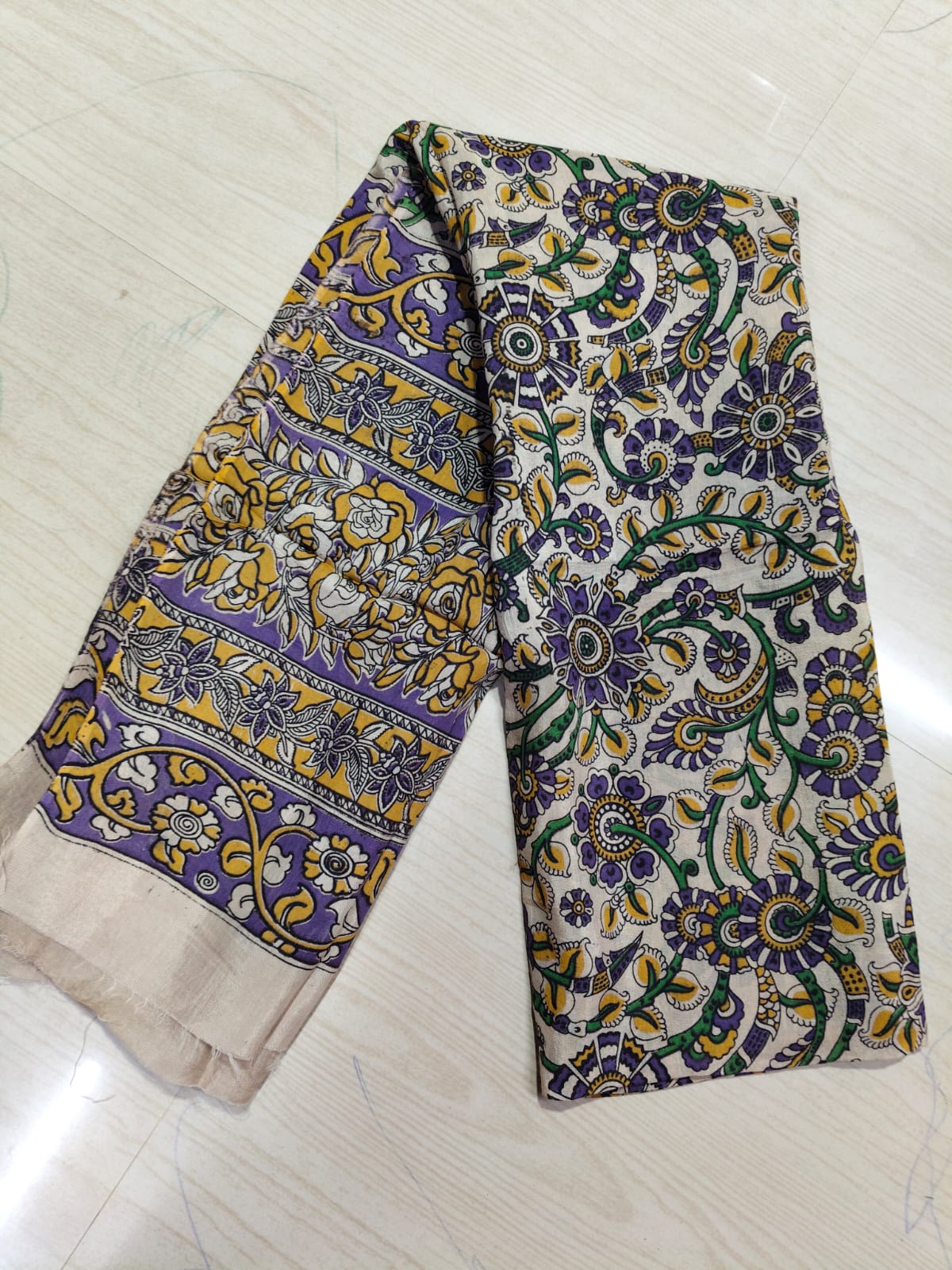 Kalamkari Duppatas (Cotton & Silk) KZD51