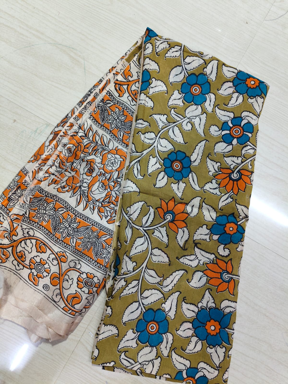 Kalamkari Duppatas (Cotton & Silk) KZD54