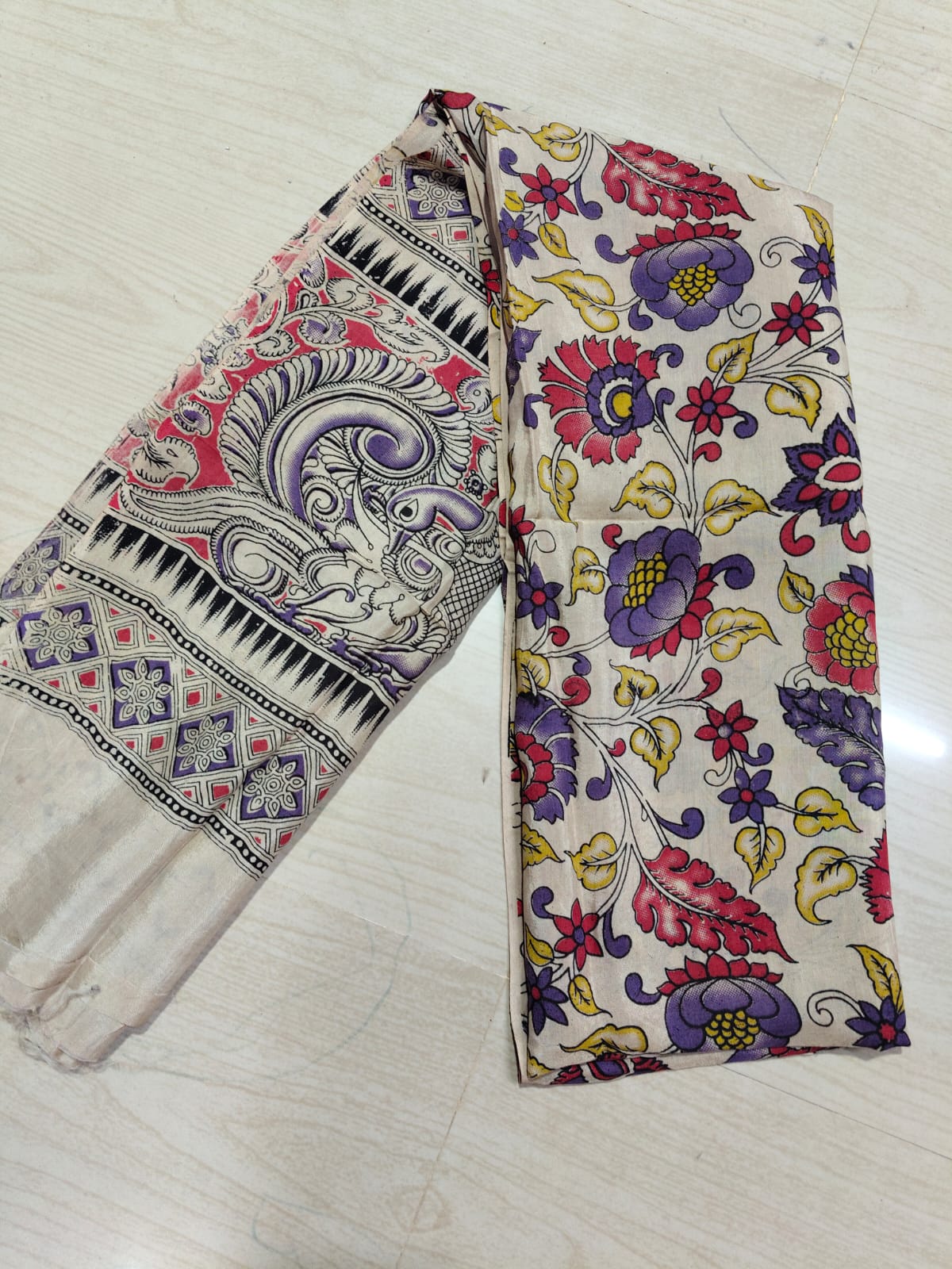 Kalamkari Duppatas (Cotton & Silk) KZD60