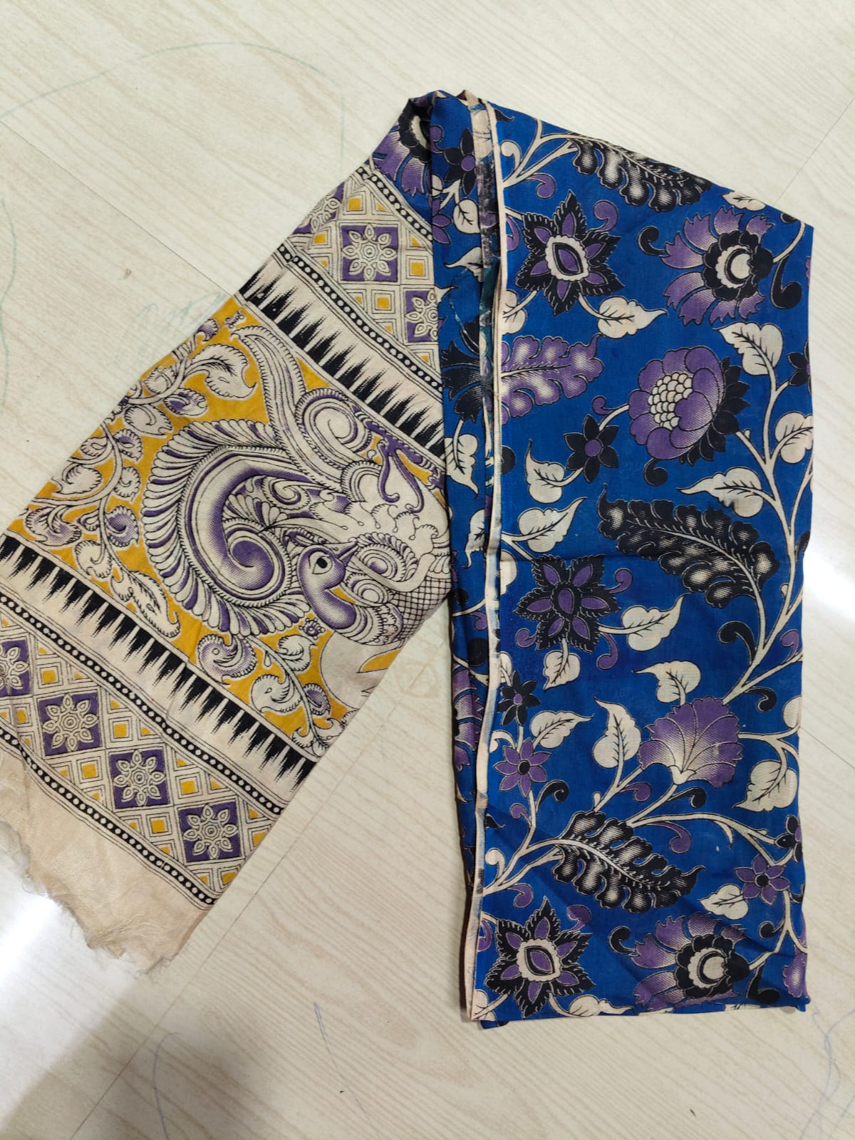 Kalamkari Duppatas (Cotton & Silk) KZD69