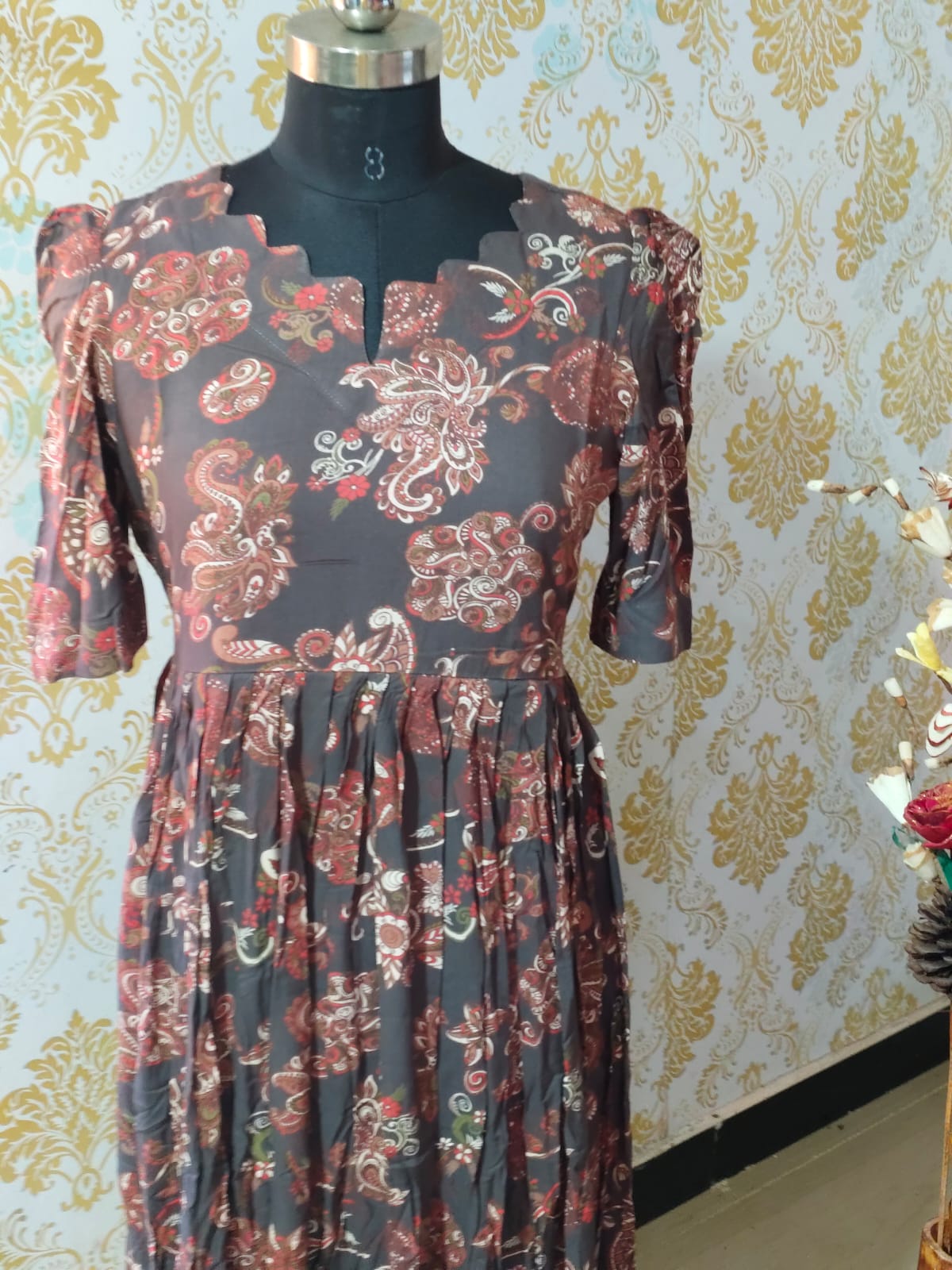 Premium Rayon Floral Frock - CFF127
