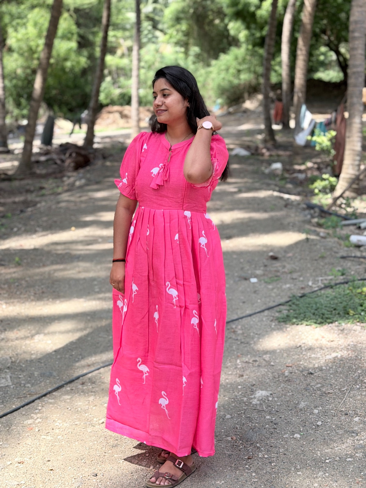 Linen Cotton Feeding Frock IFF73