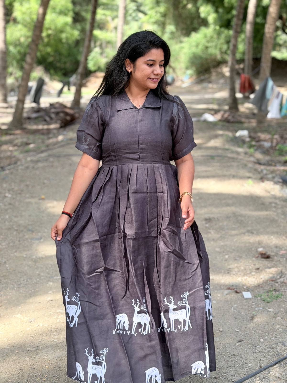 Linen Cotton Feeding Frock IFF74