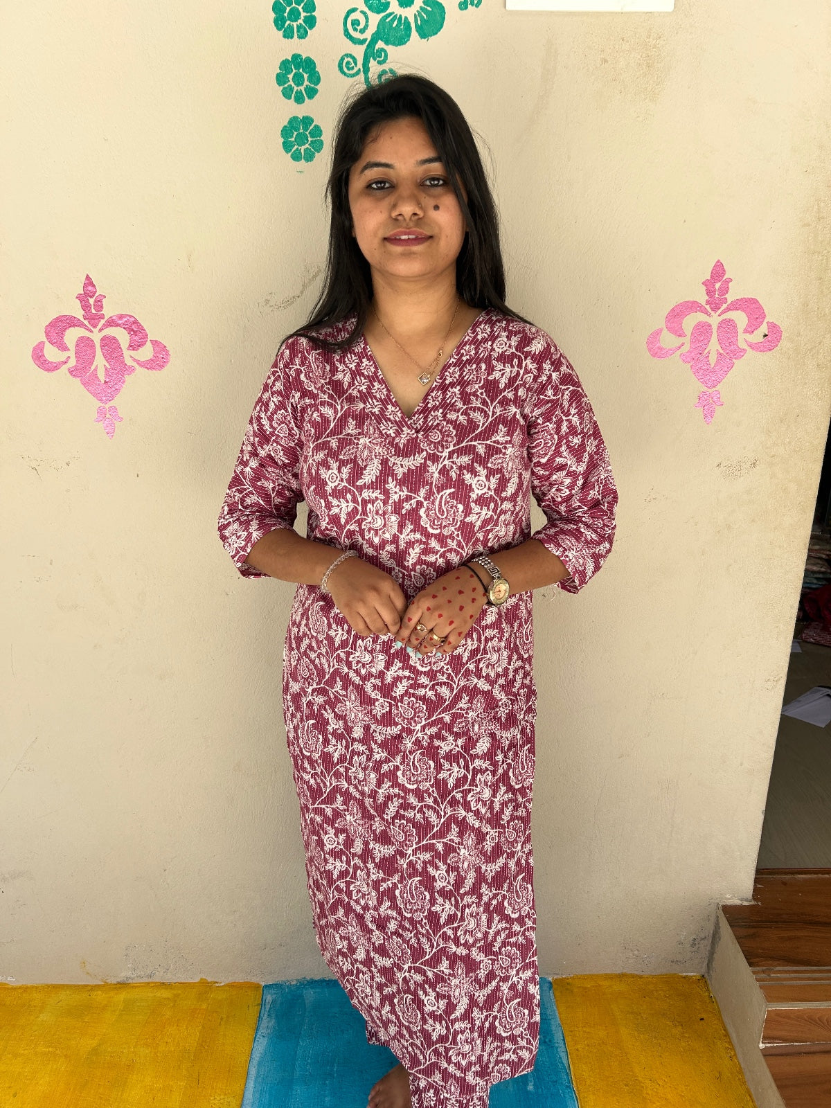 V neck Kurthi with Pant ALN23