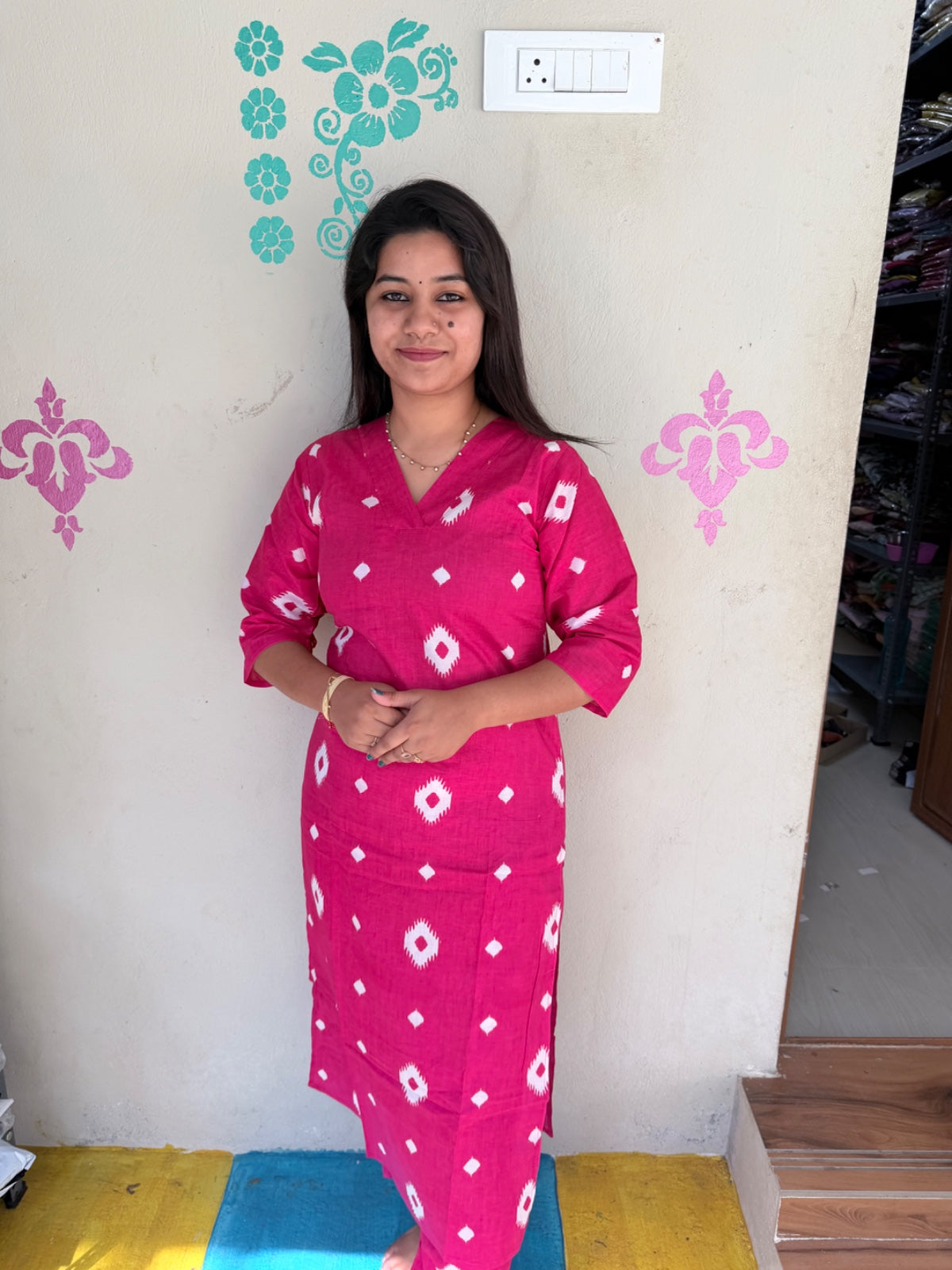V neck Kurthi with Pant ALN104