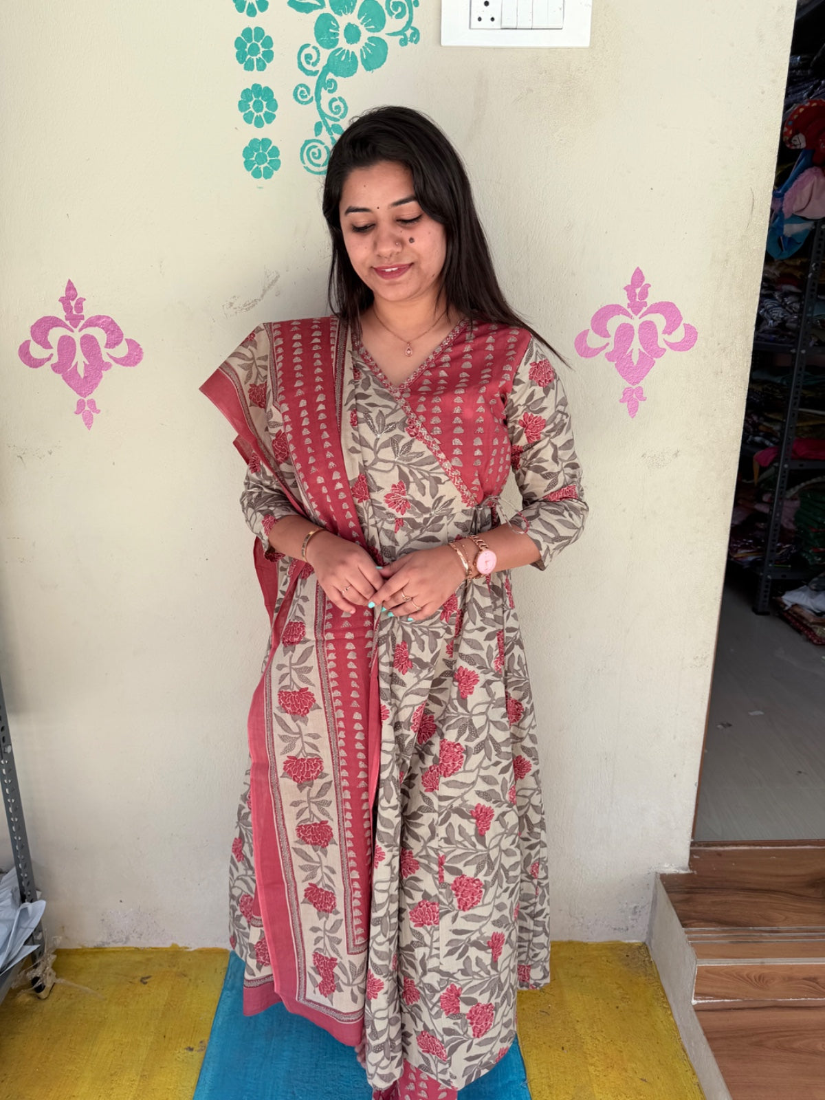 Cotton Floral Anarkali - CA01