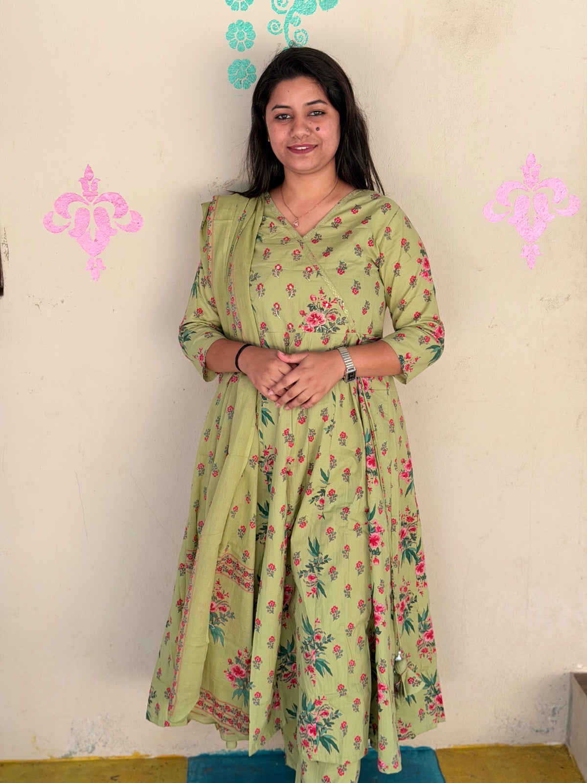 Cotton Floral Anarkali - CA39