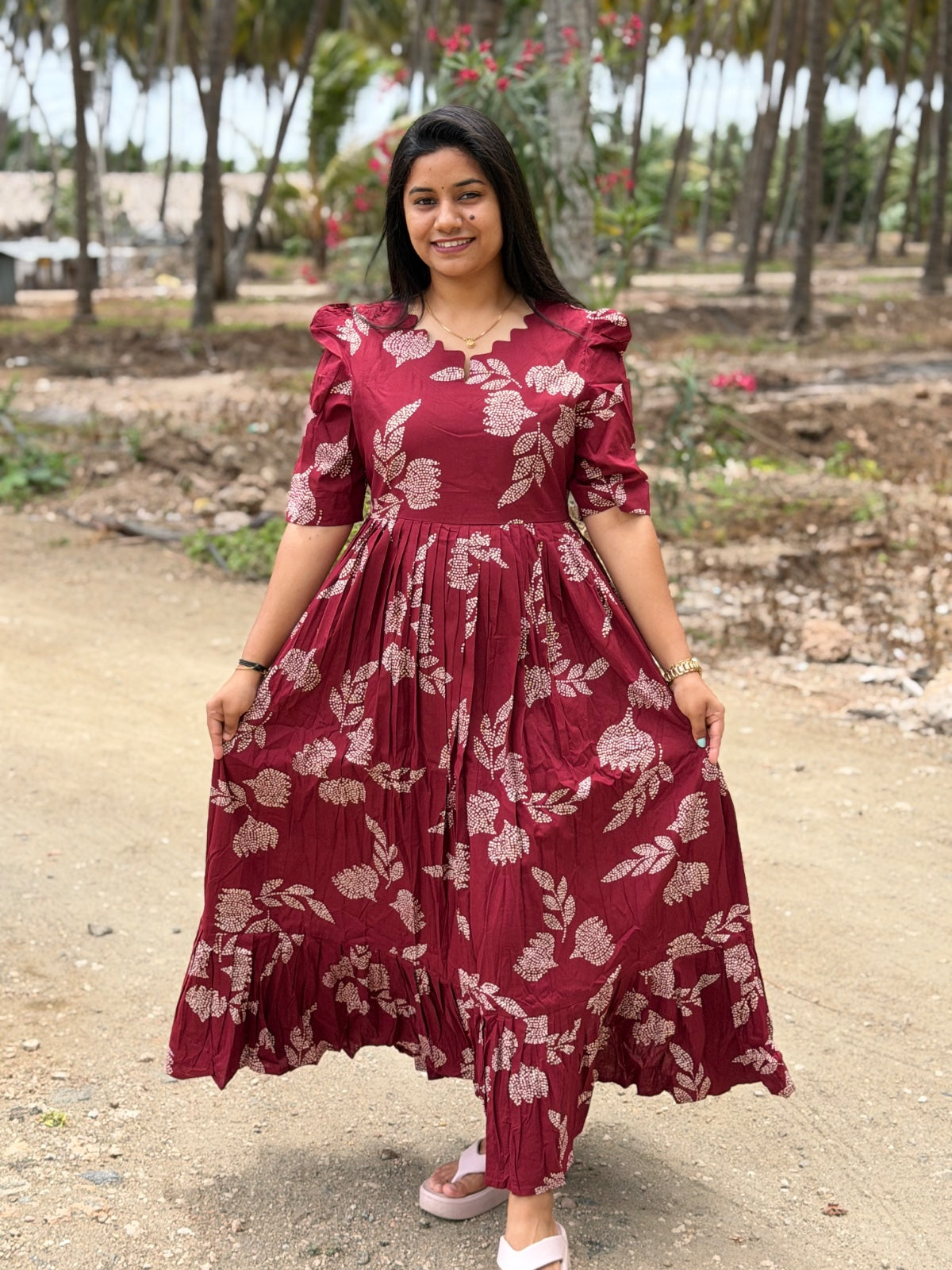 Premium Cotton Floral Frock - CFF194