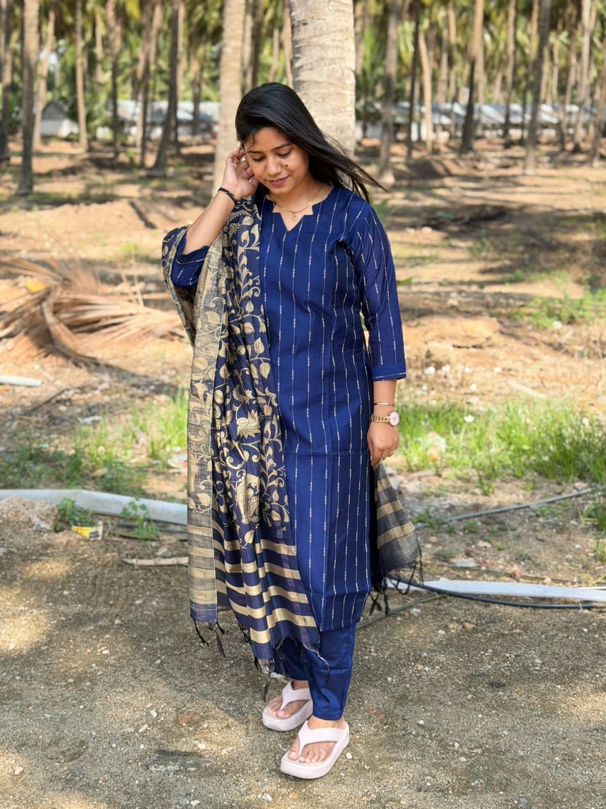 Raw Silk Kurti Set EW118