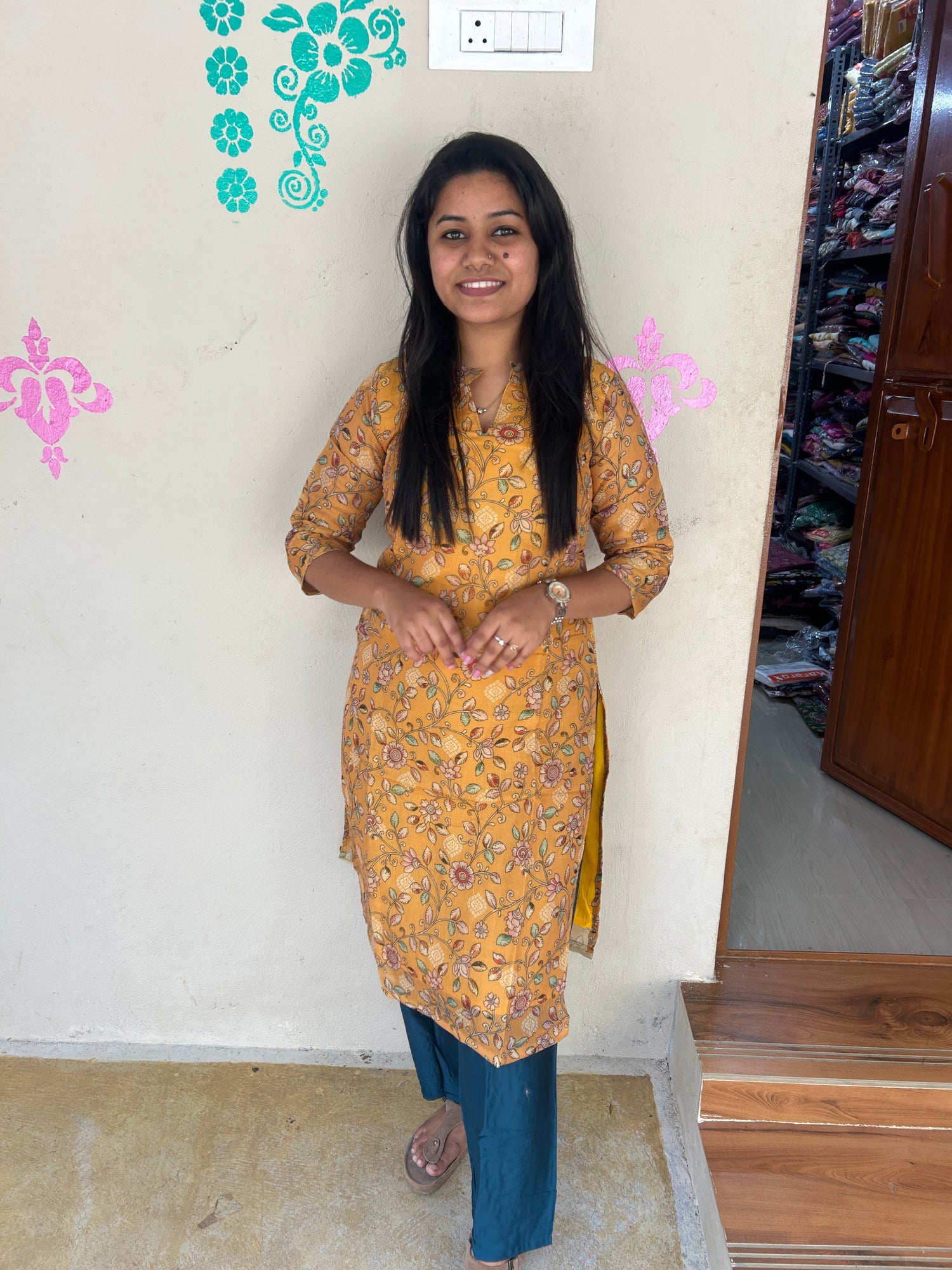 Floral Tissue Kurti