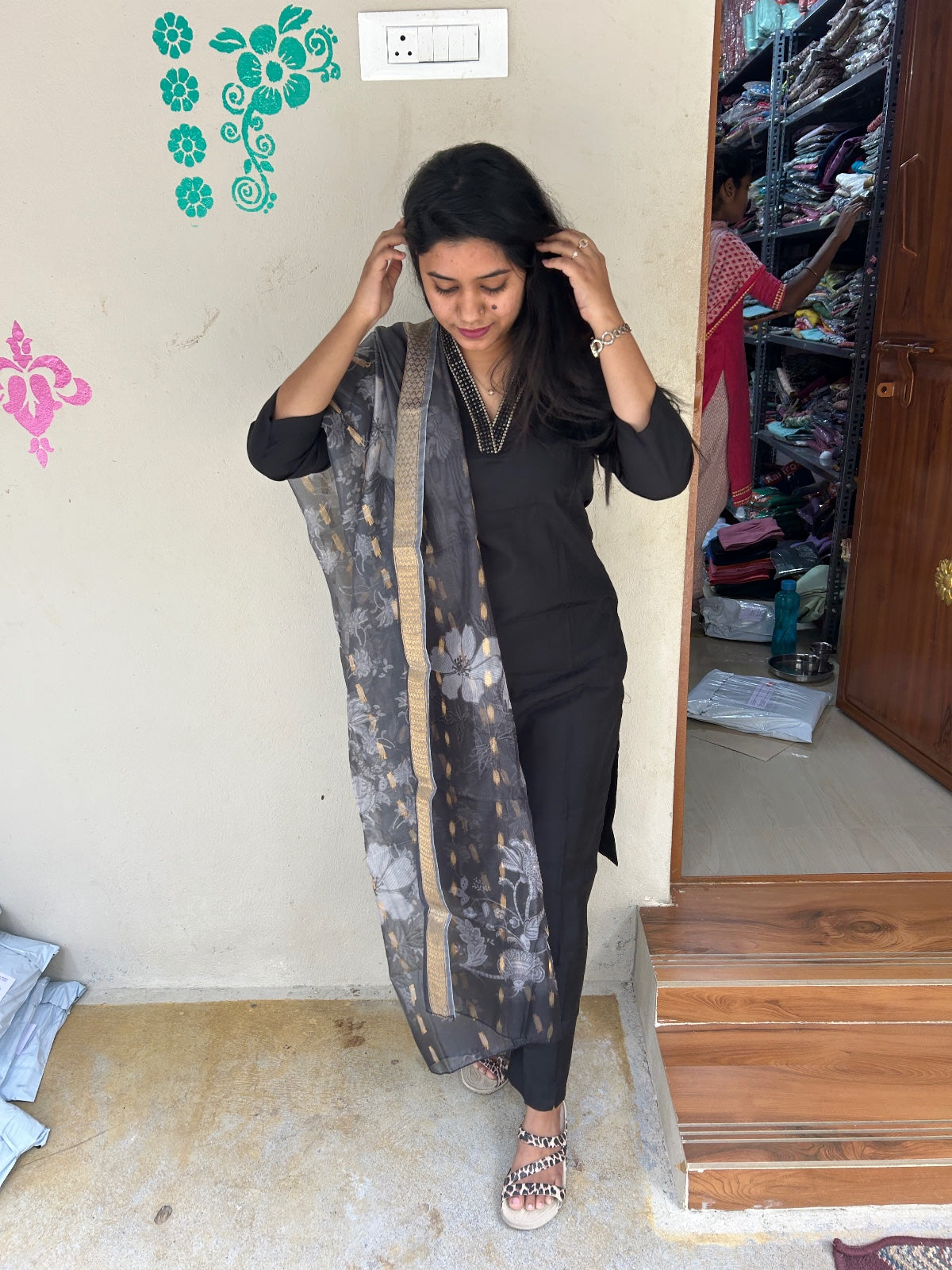 shiny silk Dupatta sets
