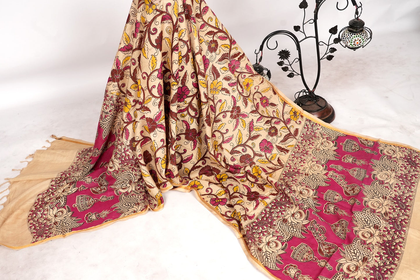 Kalamkari Zari Boarder Duppata KZD03