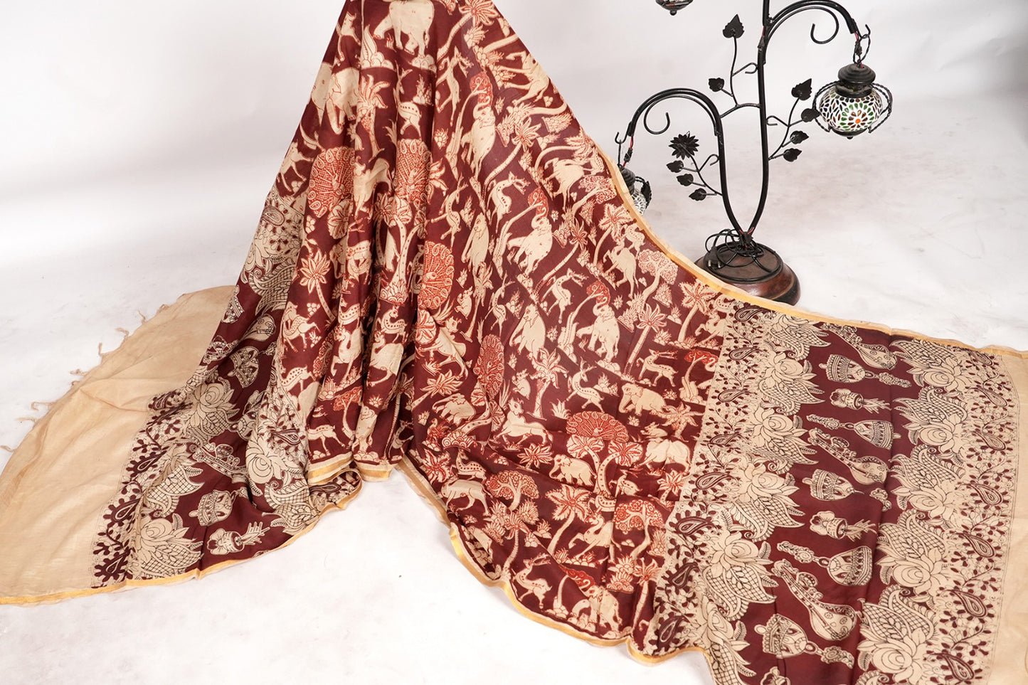 Kalamkari Zari Boarder Duppata KZD11