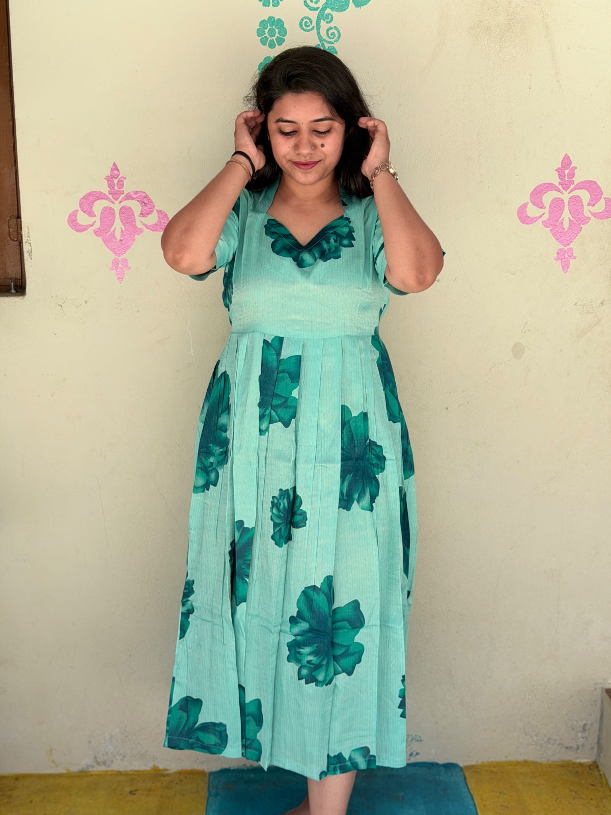 Rayon Floral Frock  CFF146