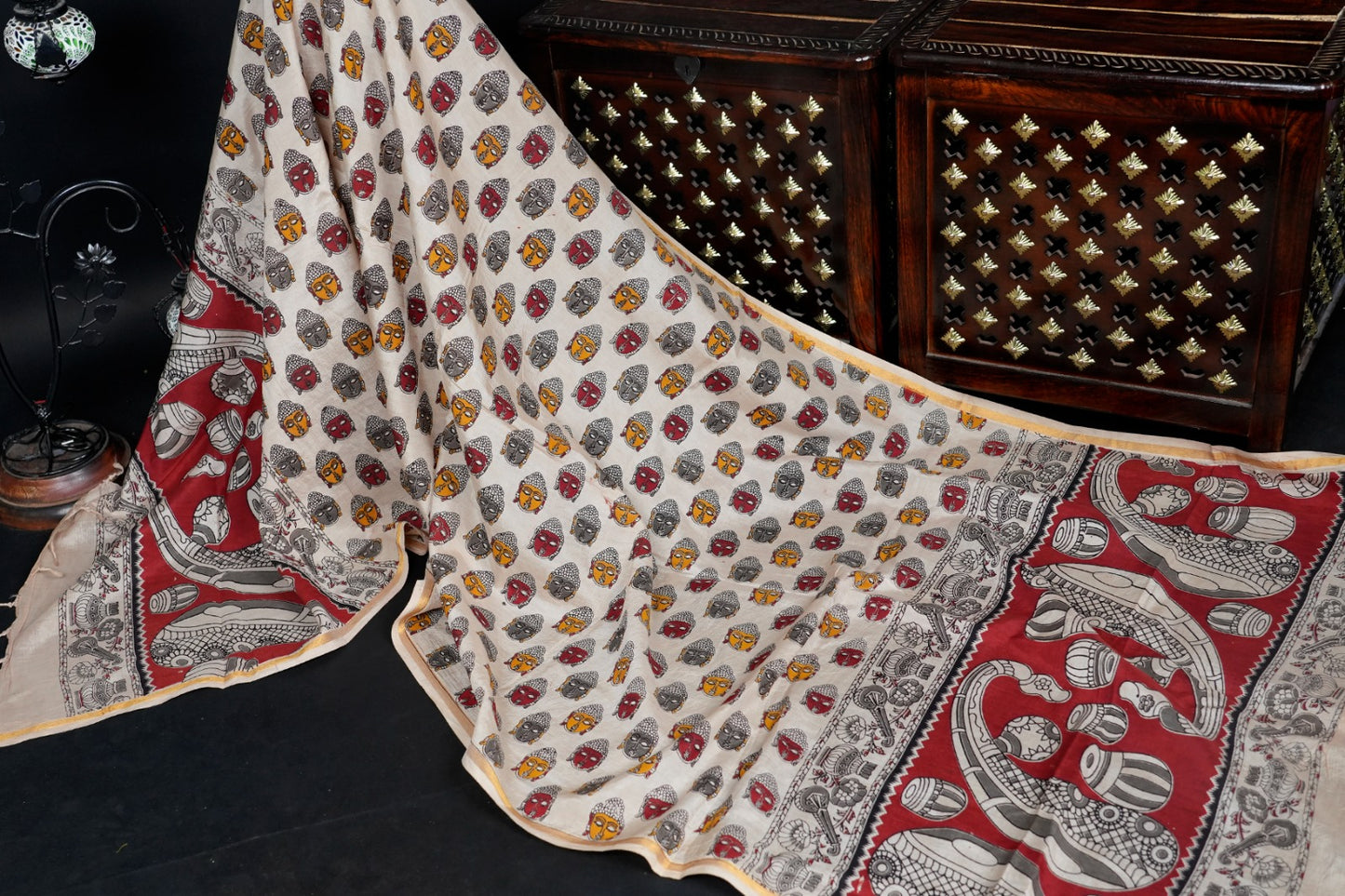 Kalamkari Zari Boarder Duppata KZD01
