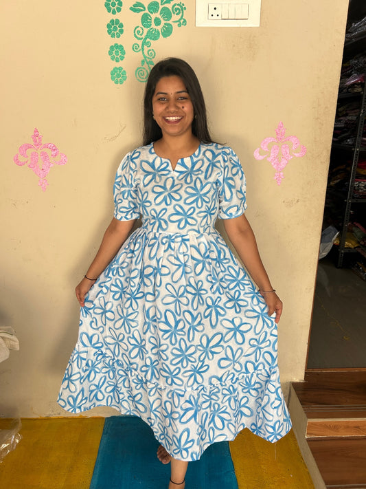 Cotton Floral Frock - CFF48