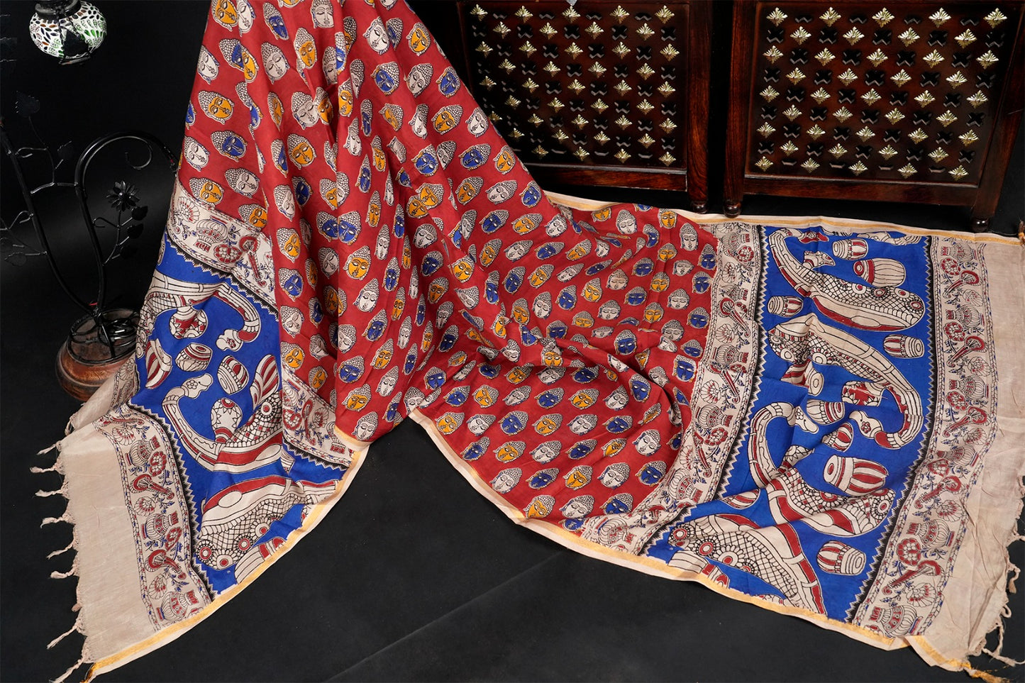 Kalamkari Zari Boarder Duppata KZD07