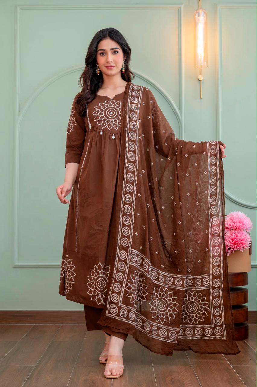 Cotton Floral Anarkali  AS120