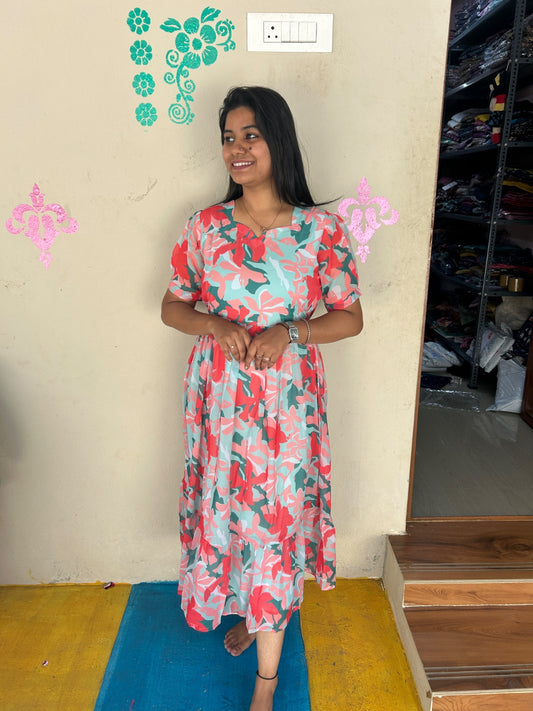 Georgette Floral Frock GFF02