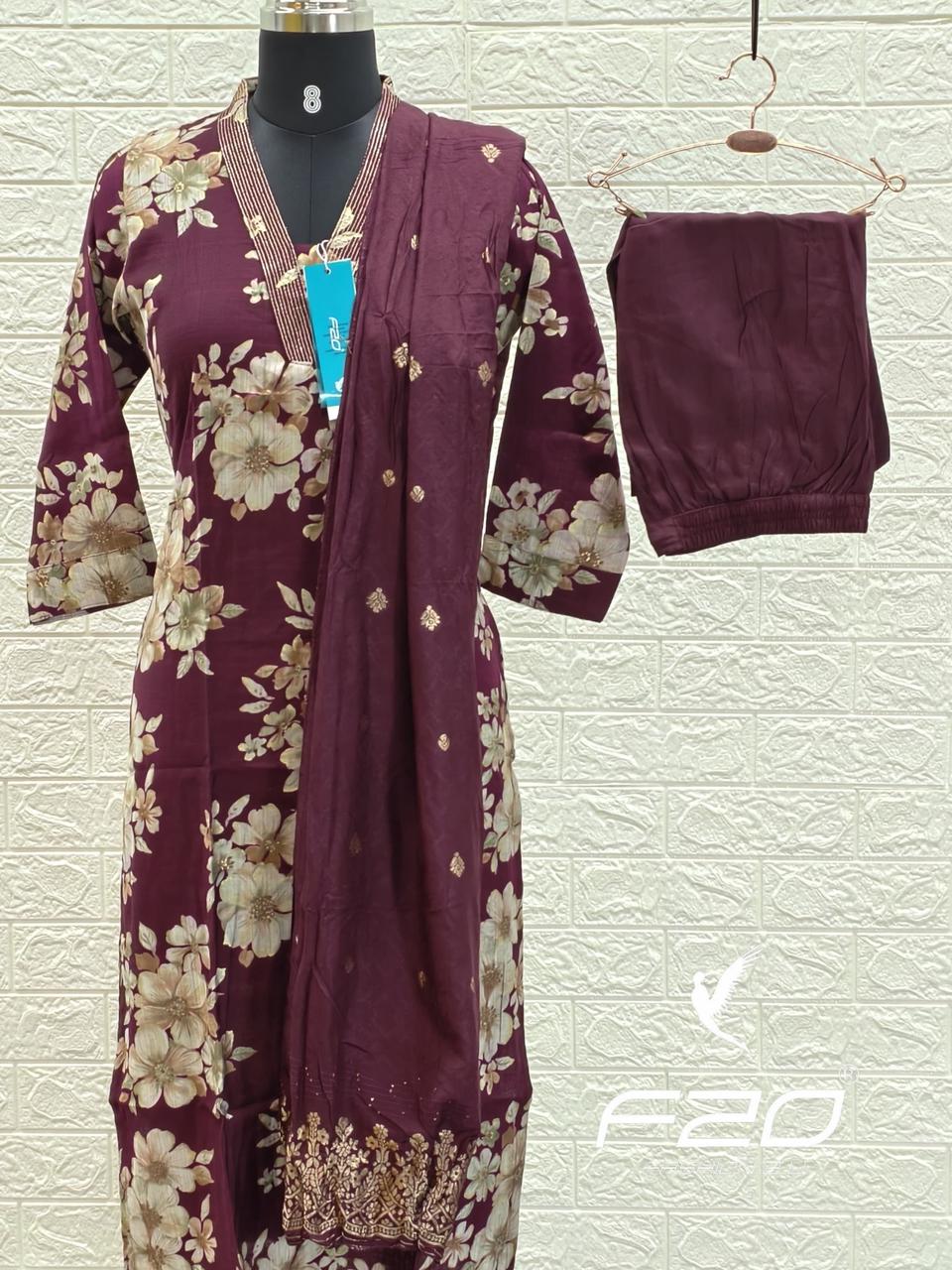 Kurti with Pant and Linen Dupatta sets - KPL03