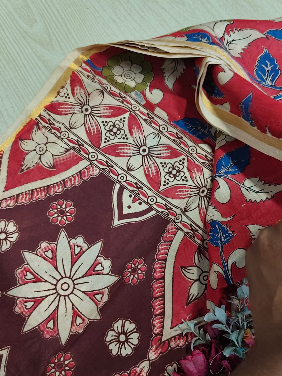 Kalamkari Zari Boarder Duppata KZD04