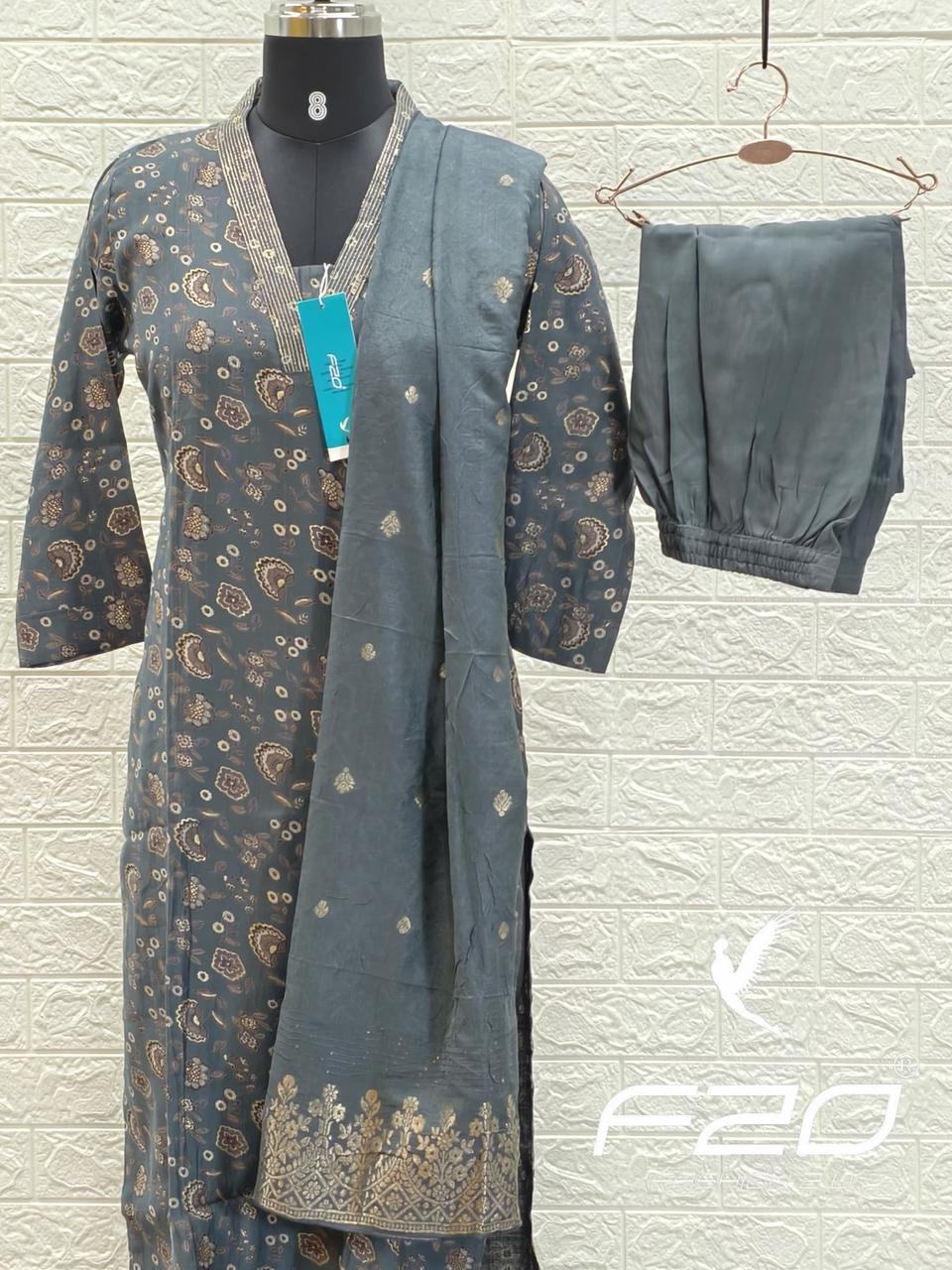 Kurti with Pant and Linen Dupatta sets - KPL04