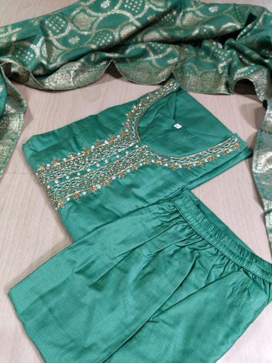 Premium Modal Chanderi Silk Kurti - CSK55