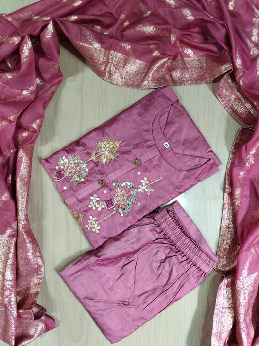Premium Modal Chanderi Silk Kurti - CSK56